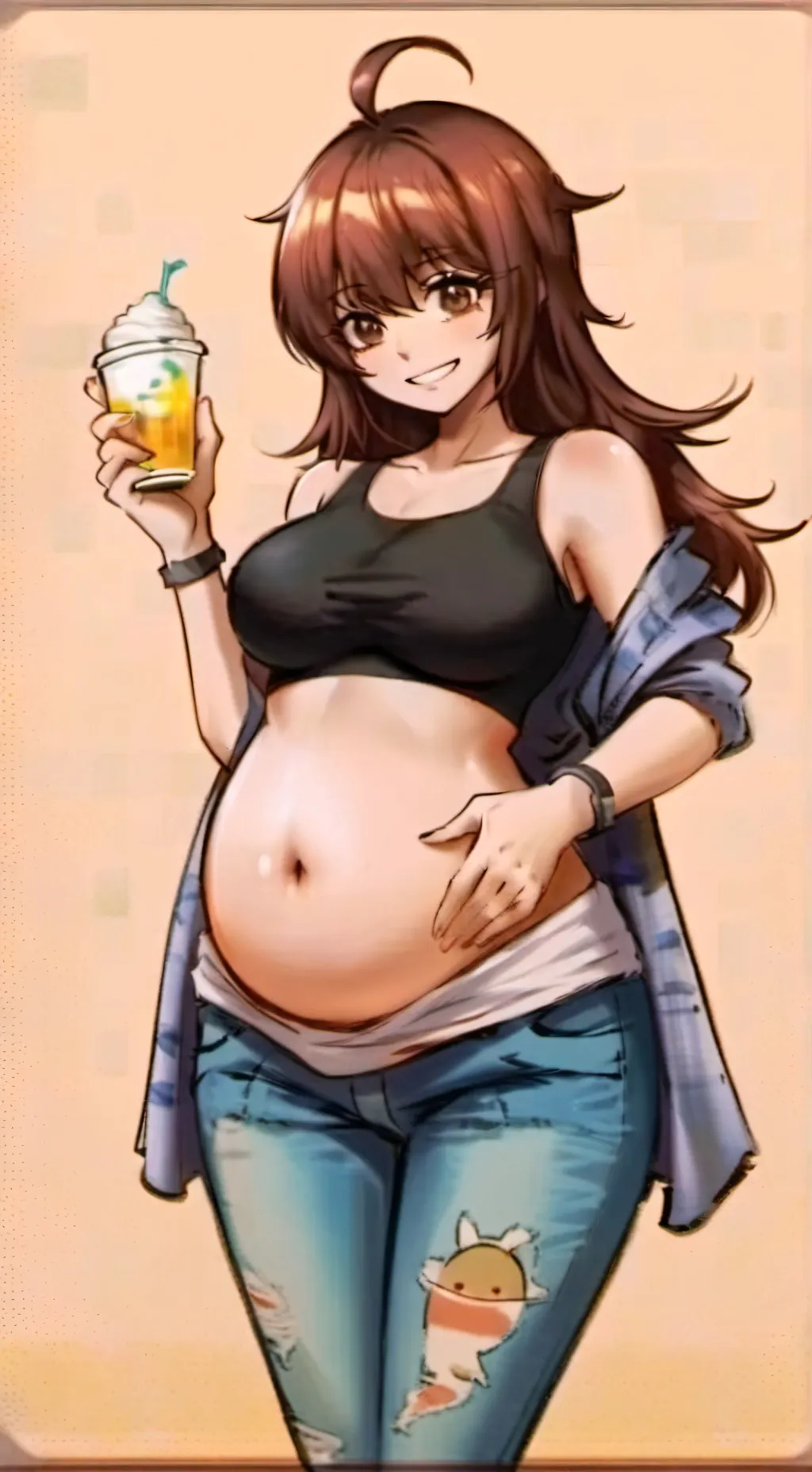 ai character: Bloated girl  background