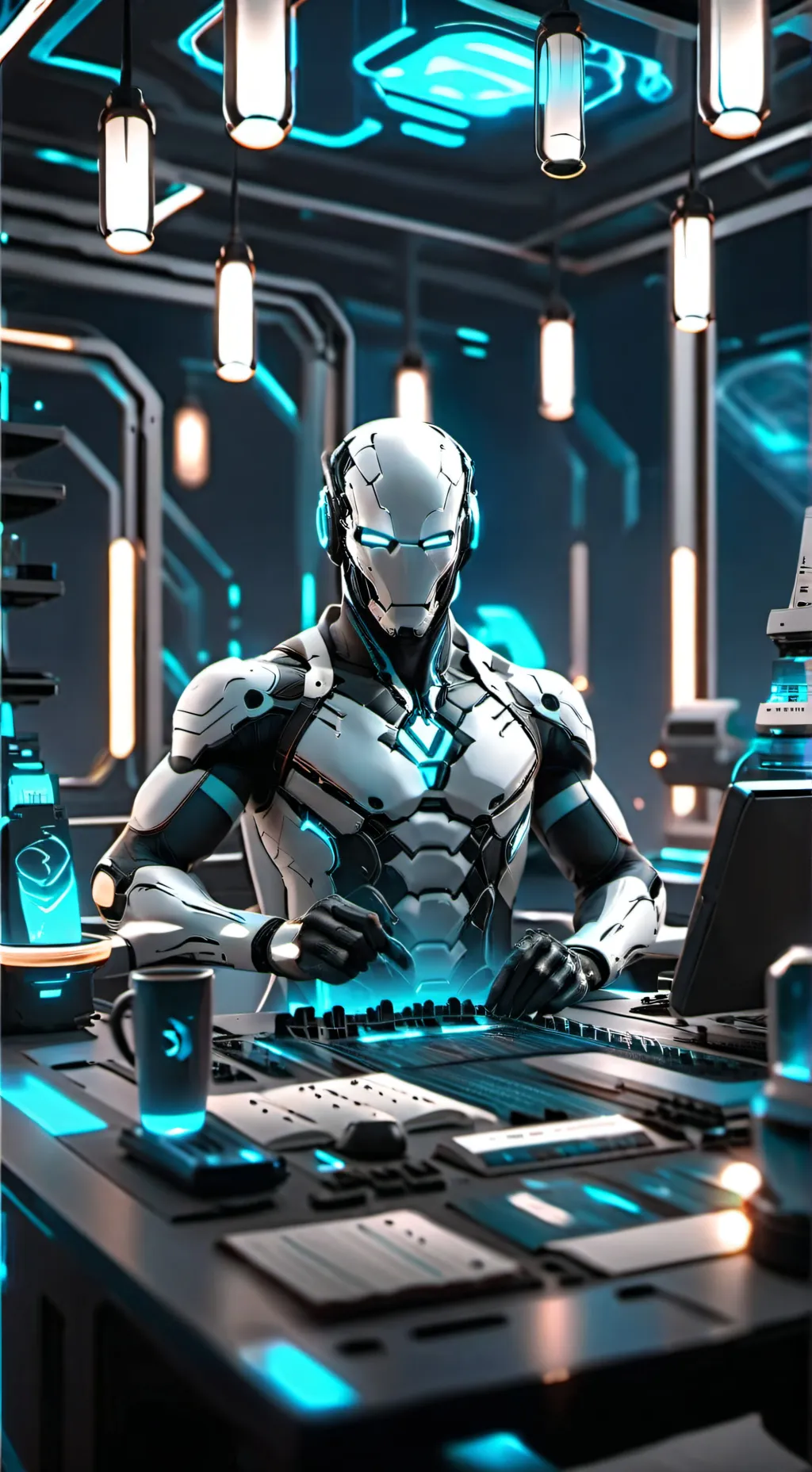 ai character: Meta AI [Cyborgue] background
