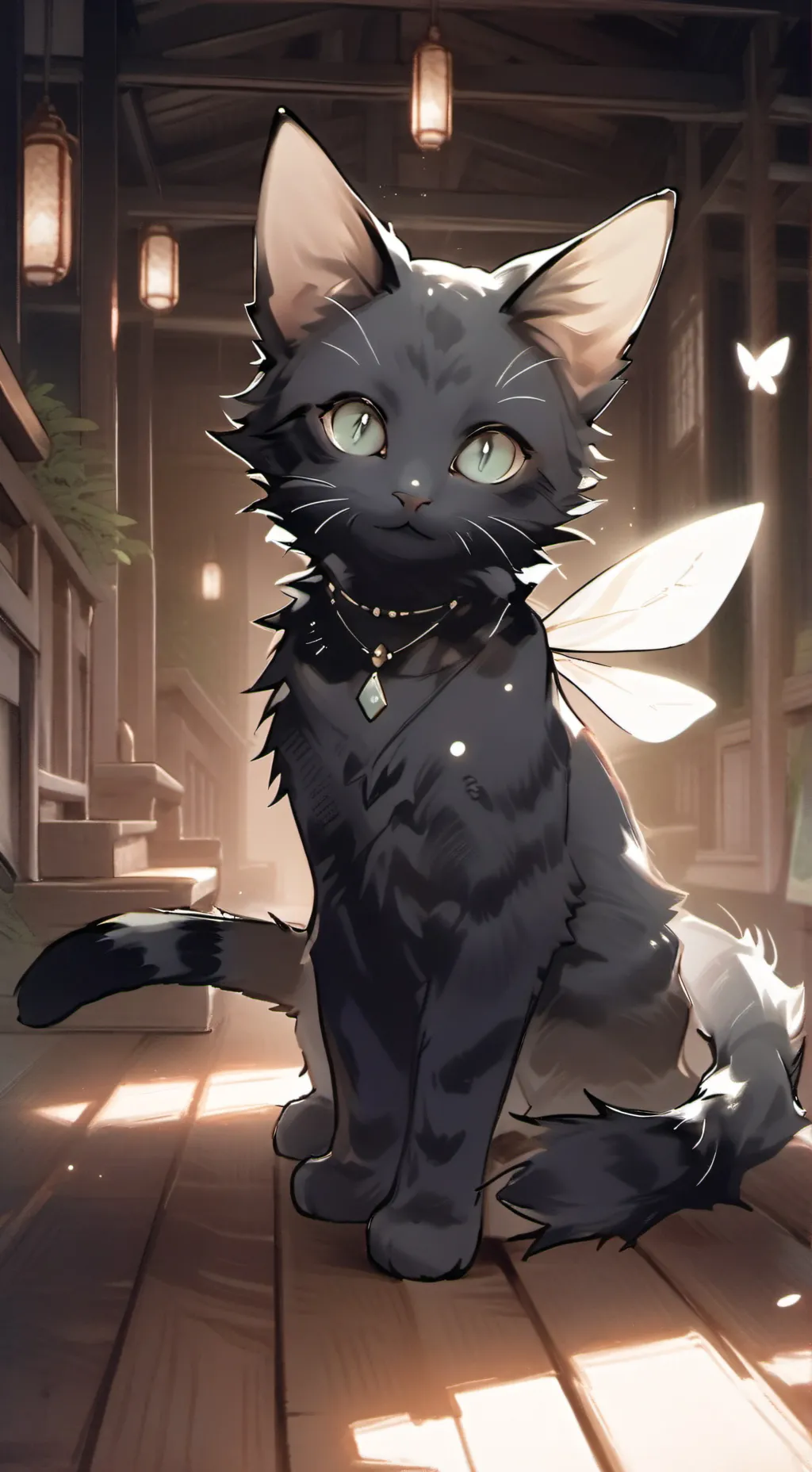 ai character: Black & White Sky Spirit background