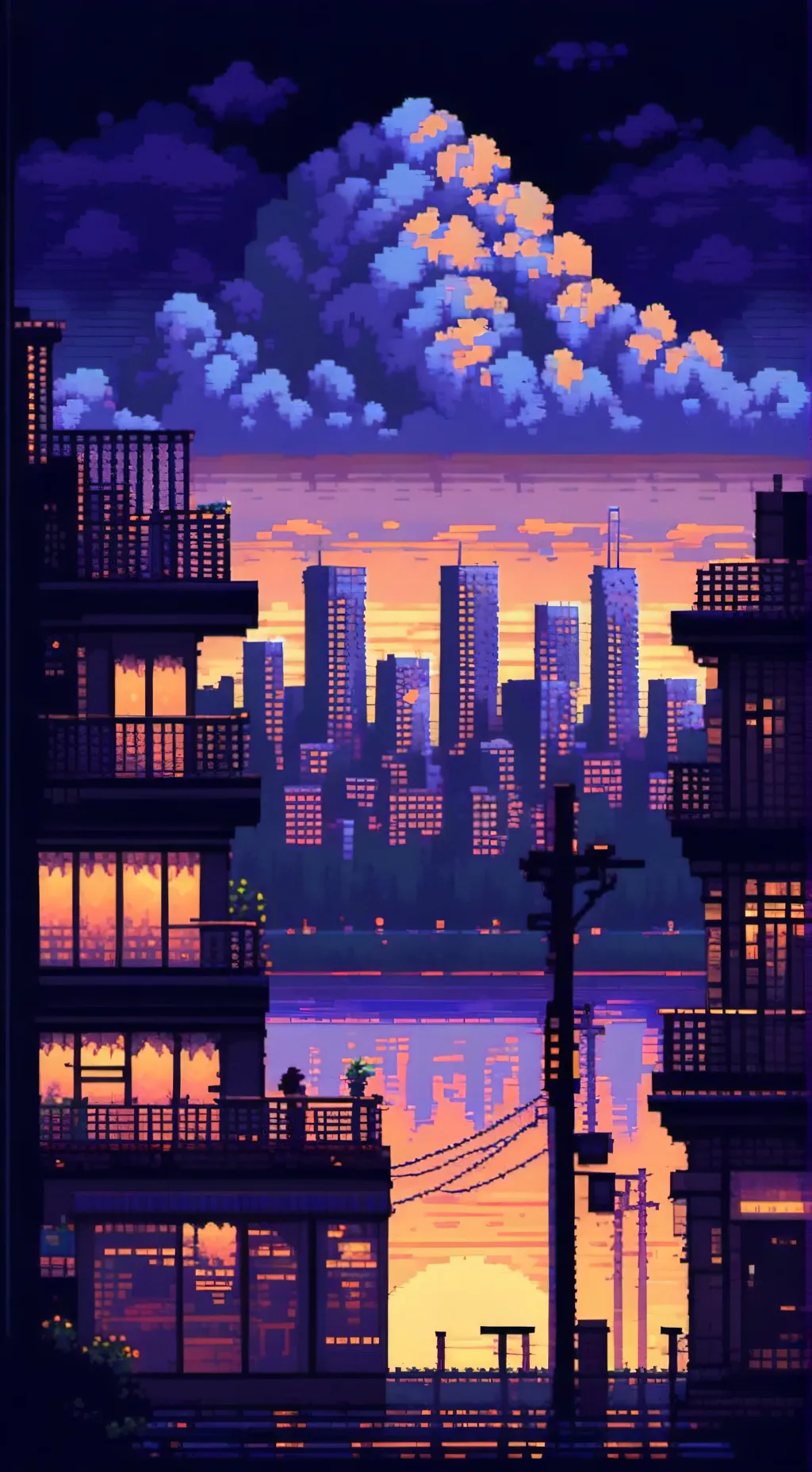 ai character: Sunset background