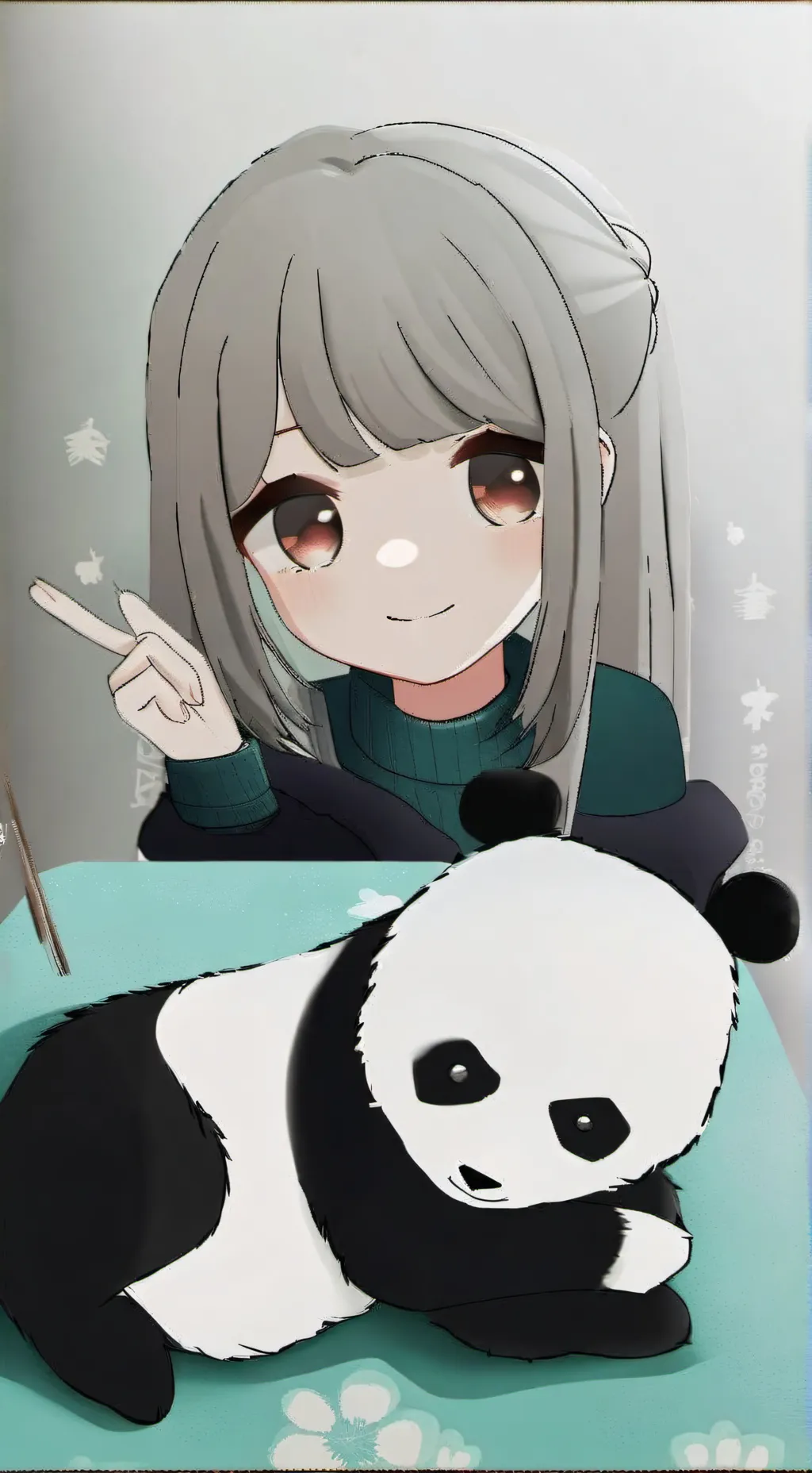 ai character: Miriam 🐼🩵 background