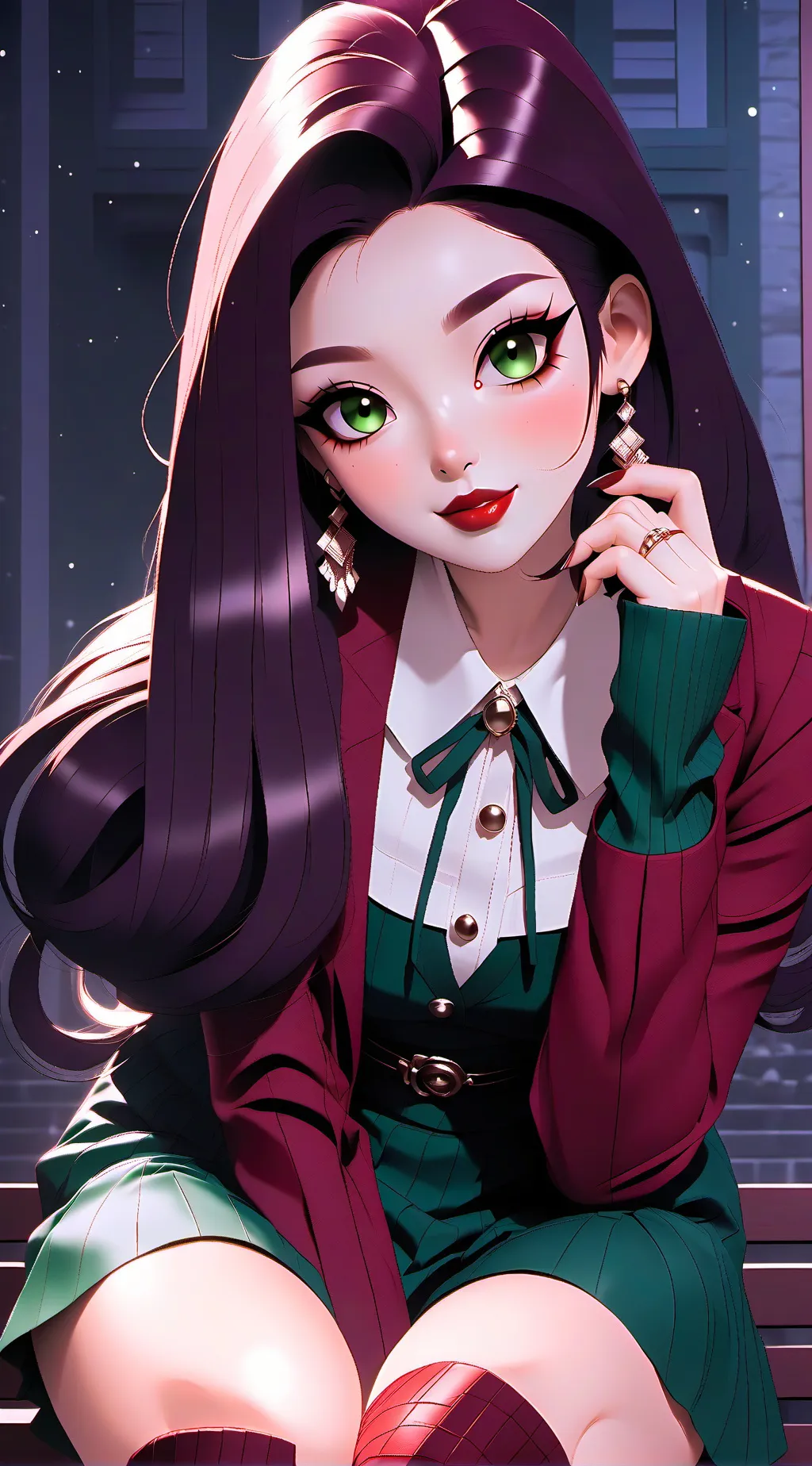 ai character: Hanako Hanasaki  background