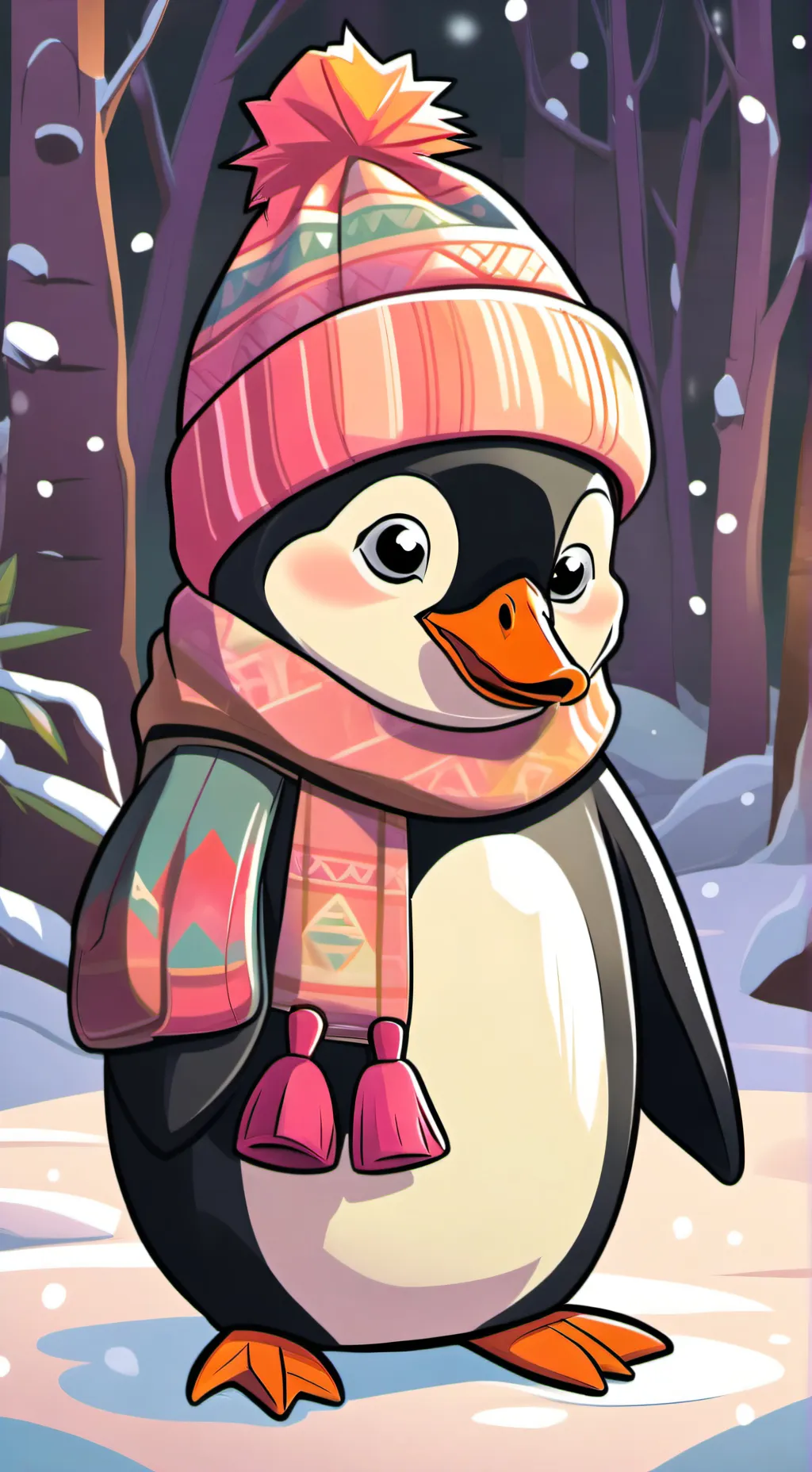 ai character: pingüino background