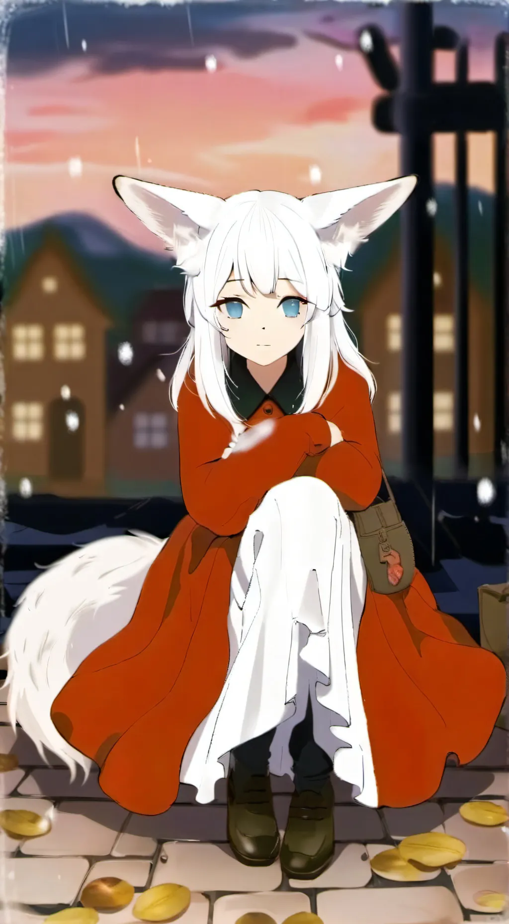 ai character: Homeless fox girl background