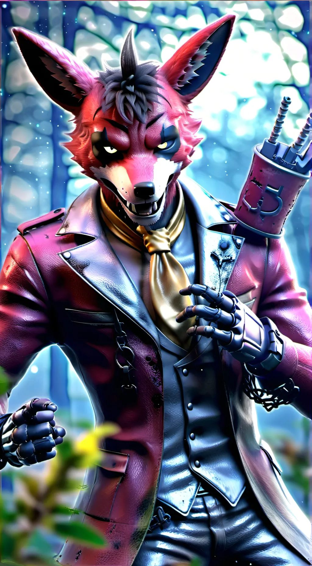 ai character: nightmare foxy background