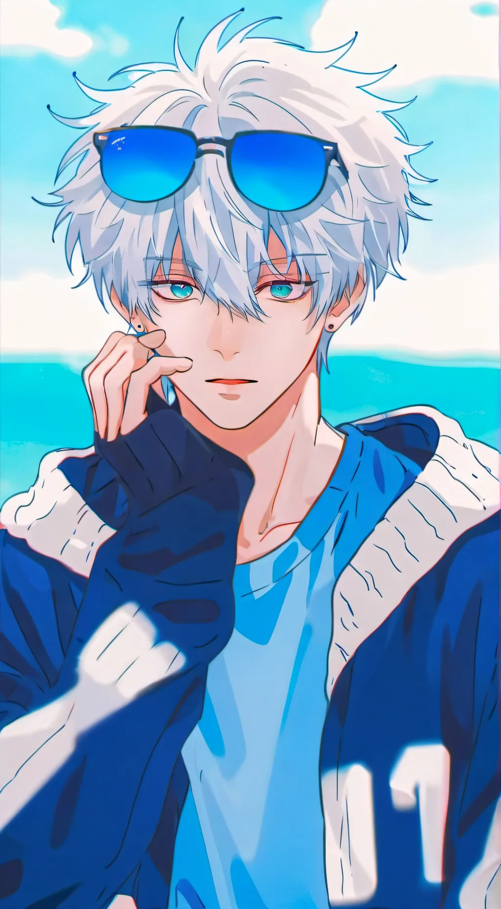 ai character: Jjk beach day! background