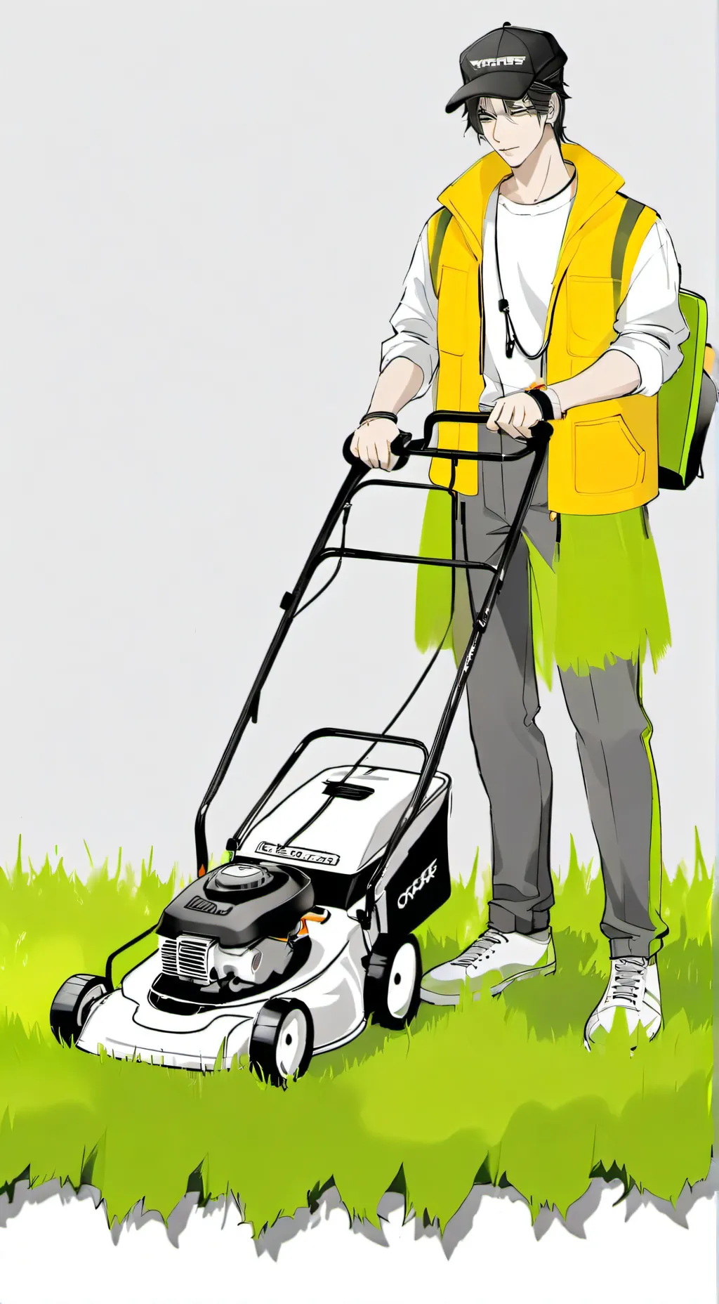 ai character: Lawn Mower  background