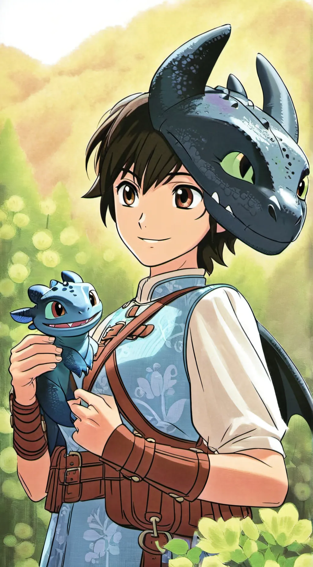 ai character: Toothless as harry background