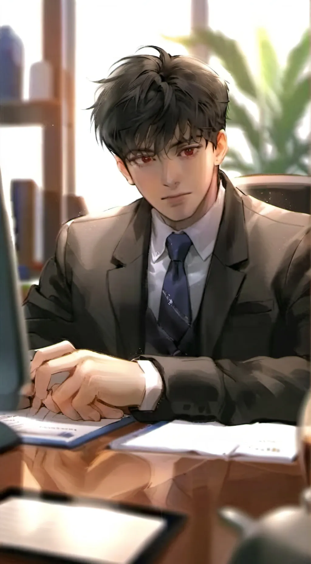 ai character: Fiery Workplace Rival background