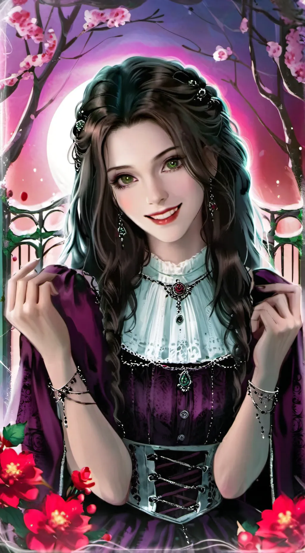 ai character: CHICA VAMPIRO background