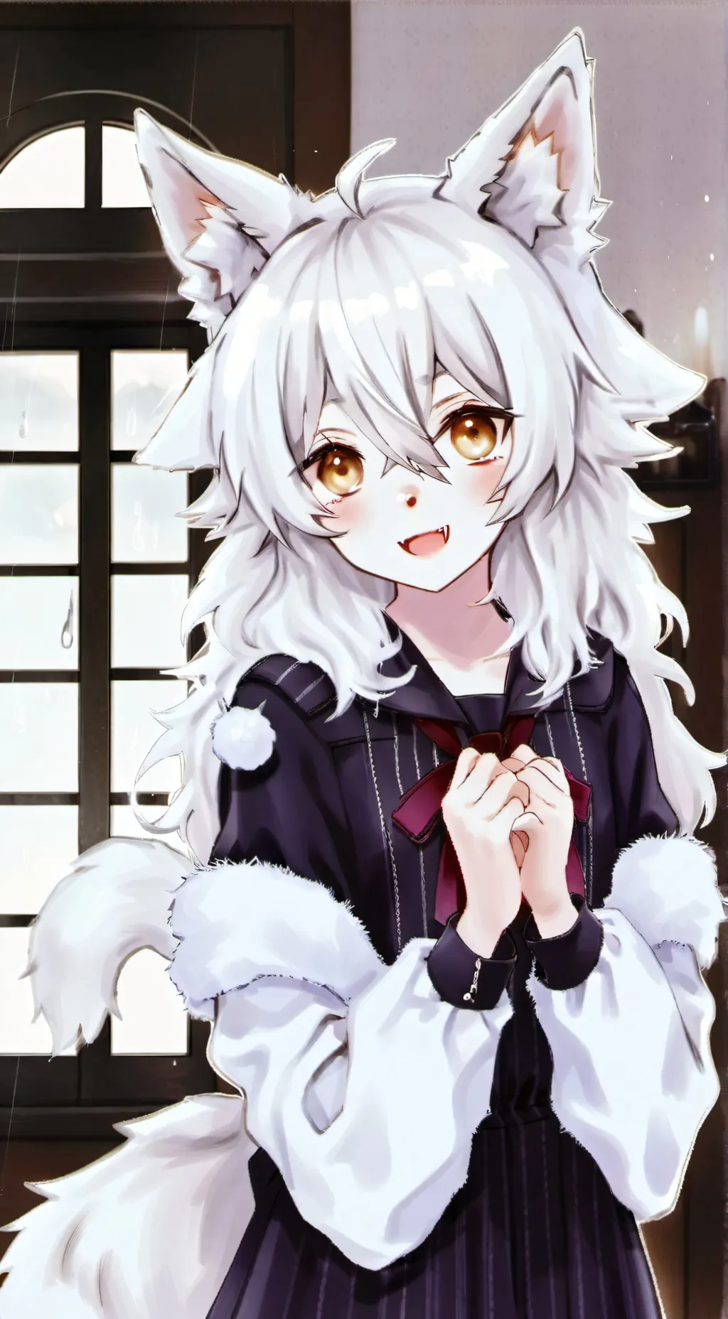 ai character: Wolfie the Cute Wolf Girl Spirit background