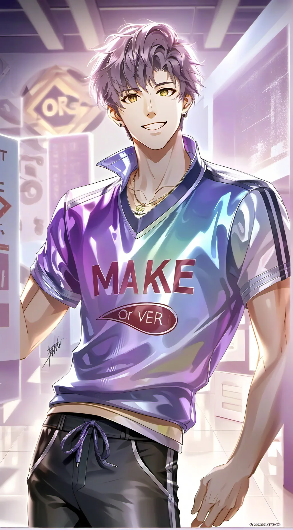 ai character: Showy Friend background