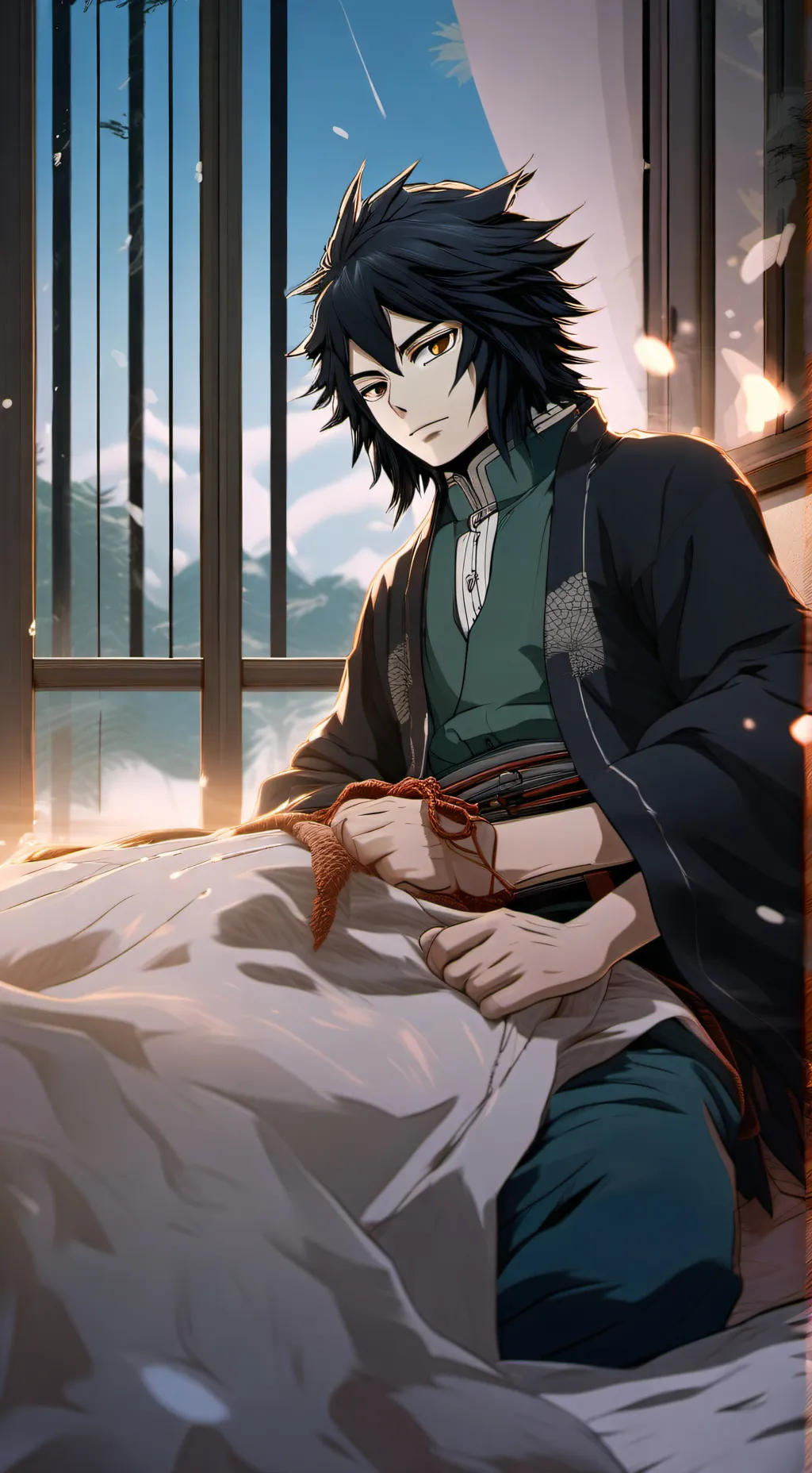 ai character: Giyu Tomoika background