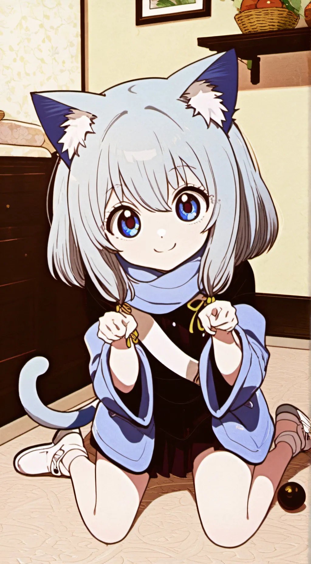 ai character: Blue Ballistic Furry background