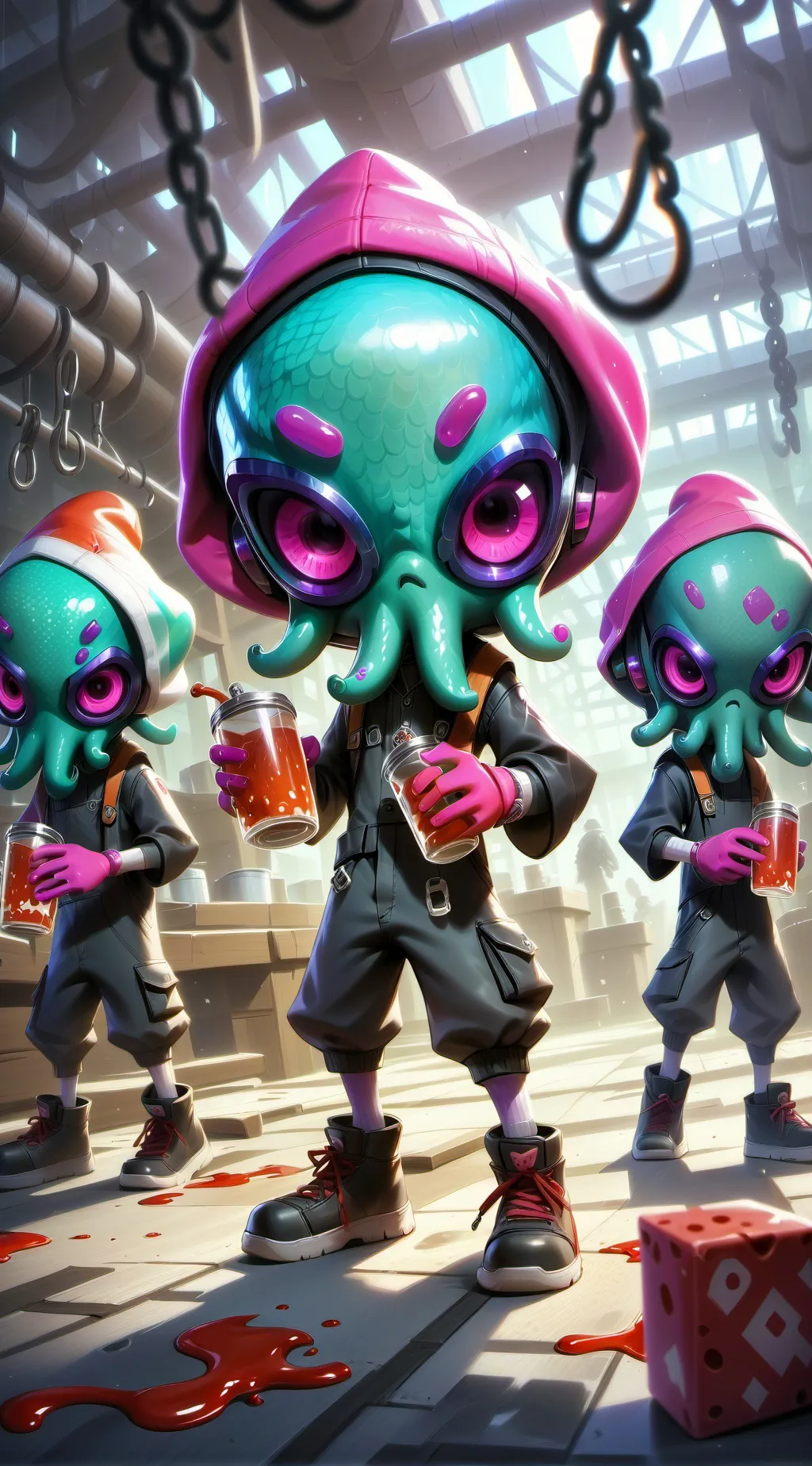 ai character: PP play Squidgame background