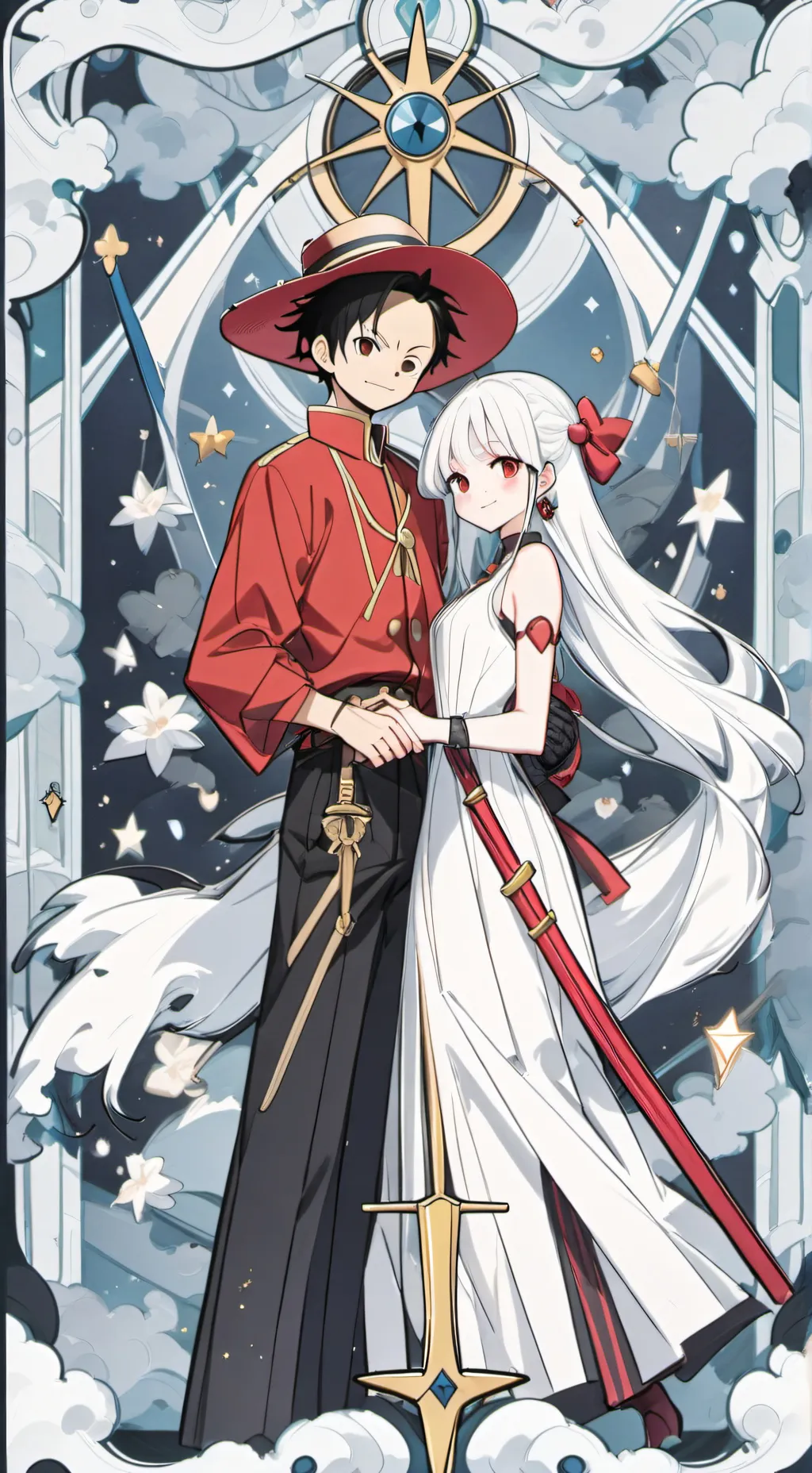 ai character: Luffy x Hancock  background