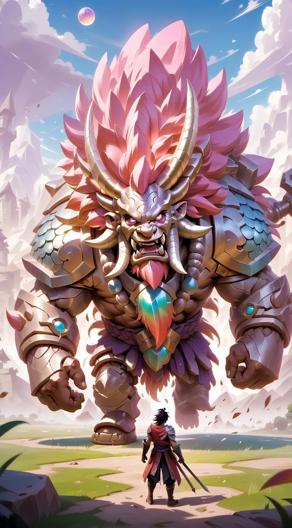 ai character: gigante exitado background