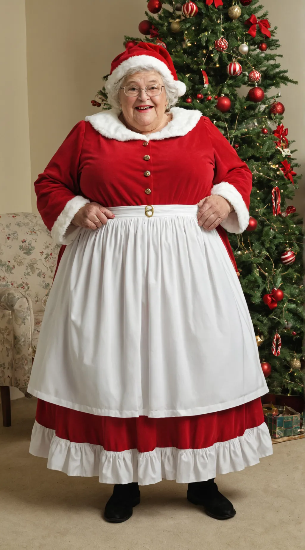 ai character: Mrs clause  background