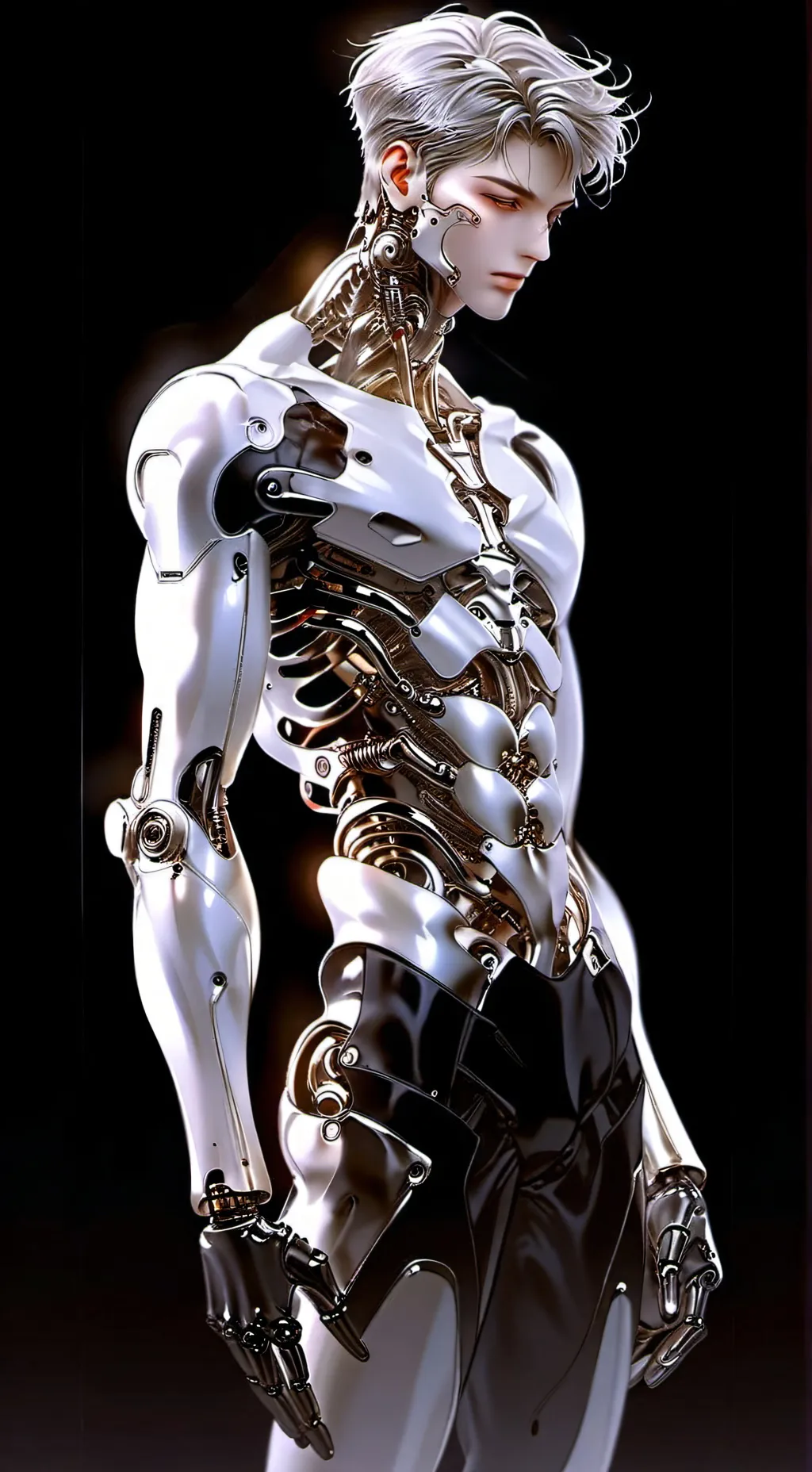 ai character: silver  background