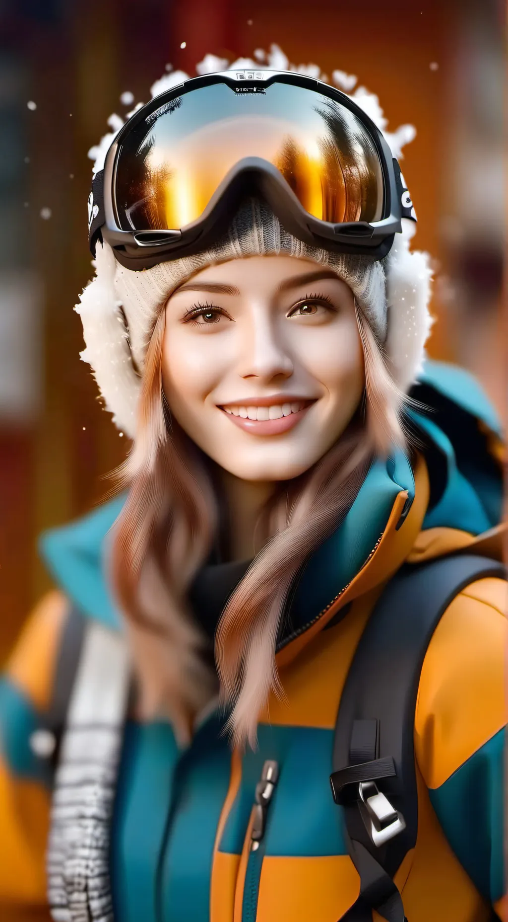 ai character: Cute Snowboarder background