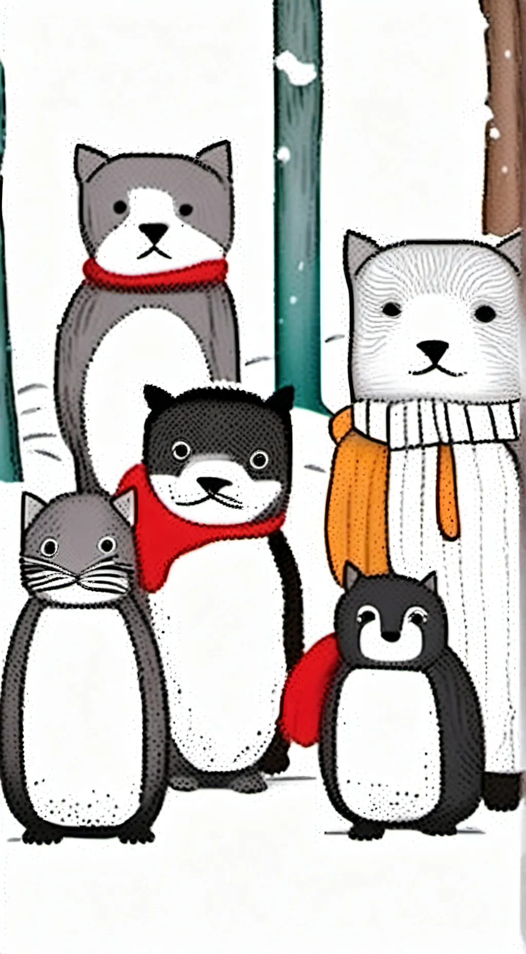 ai character: gatinhos tristes  background
