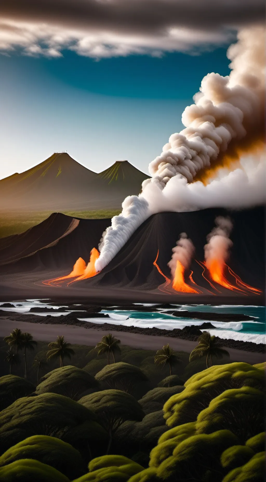 ai character: Hawaiian Eruption background