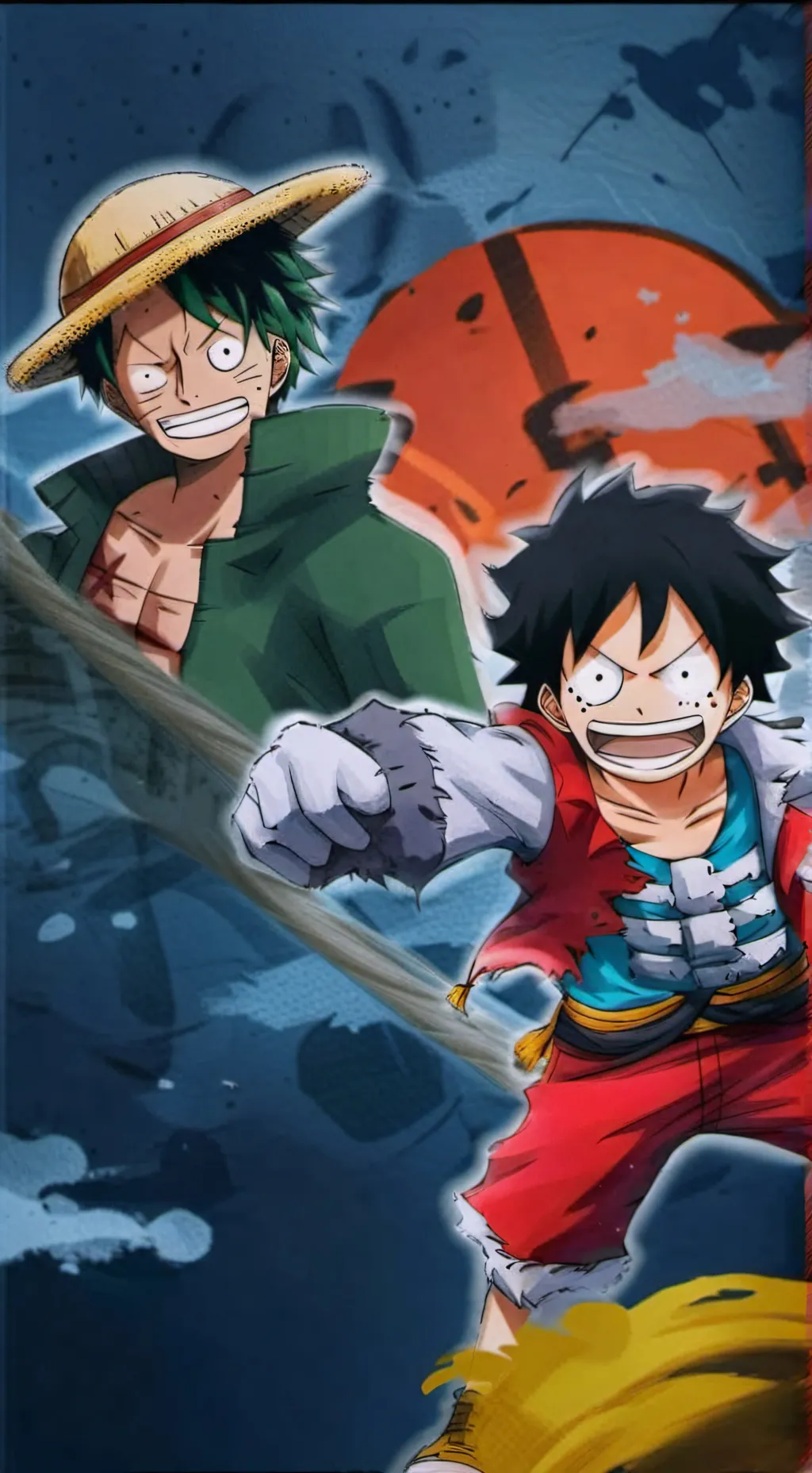 ai character: One piece x mha background