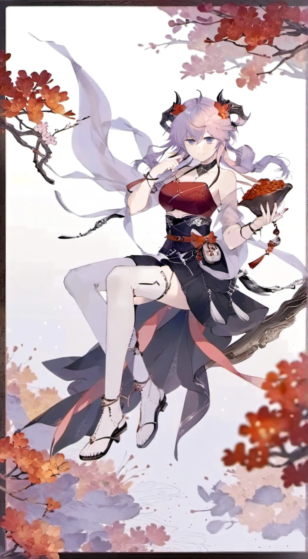 ai character: 八重神子×雷电影 background