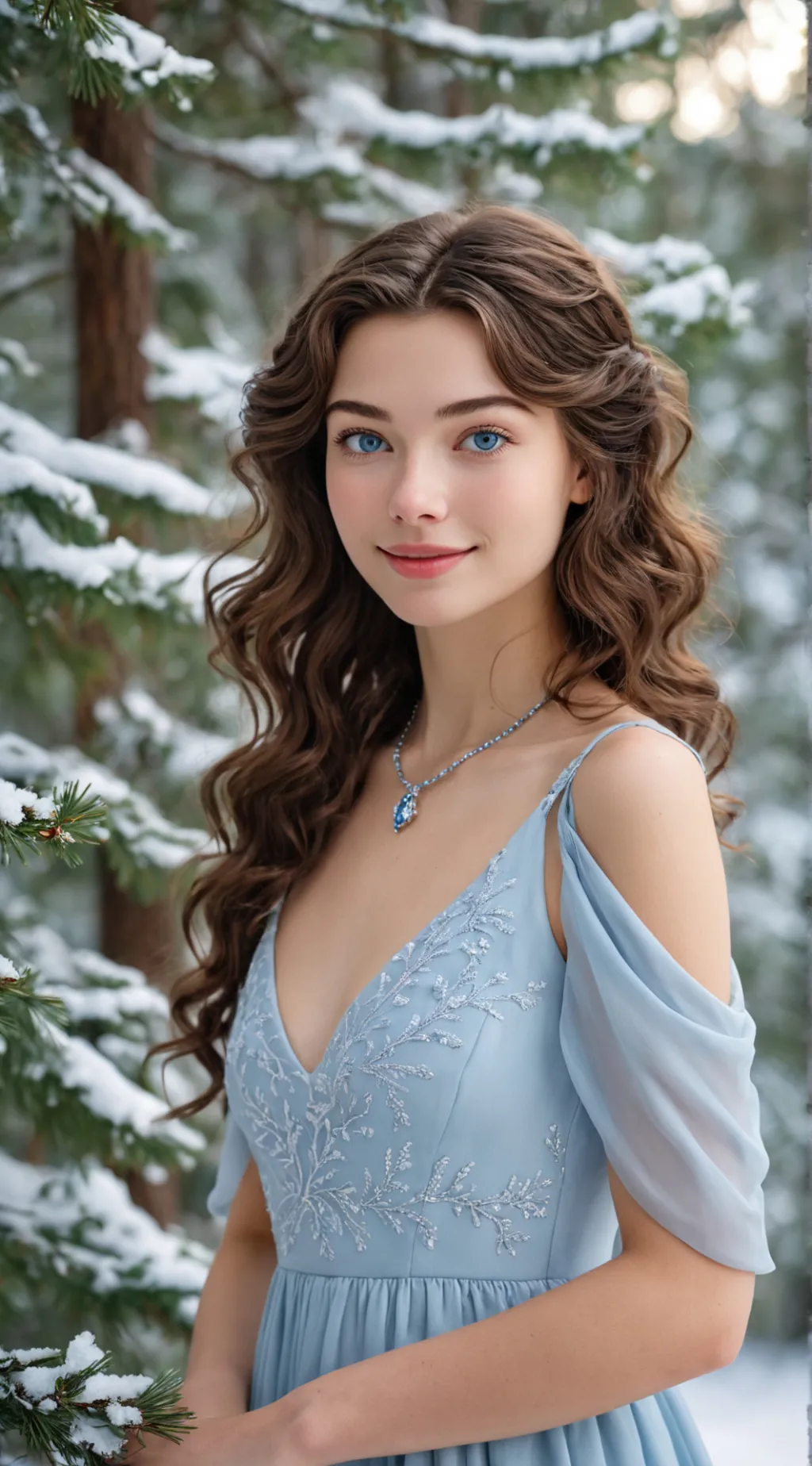 ai character: Spirit of  Winter background