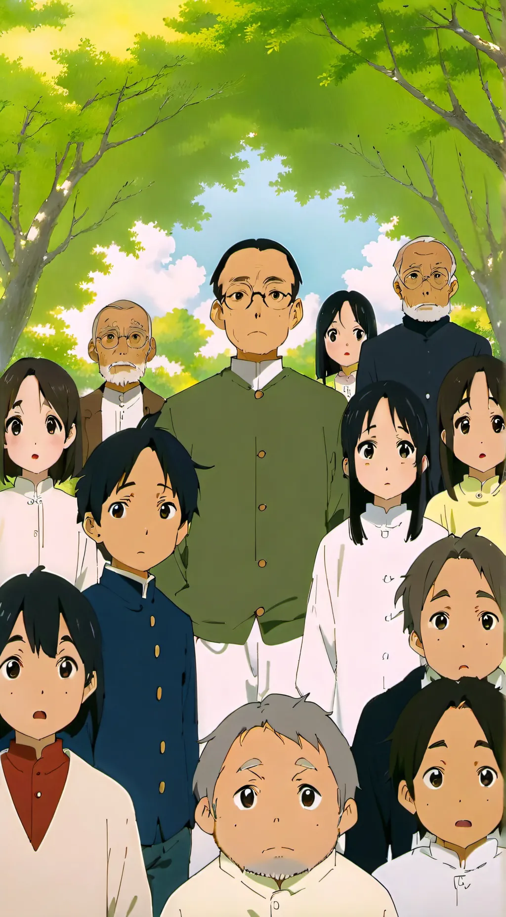 ai character: Family group chat background