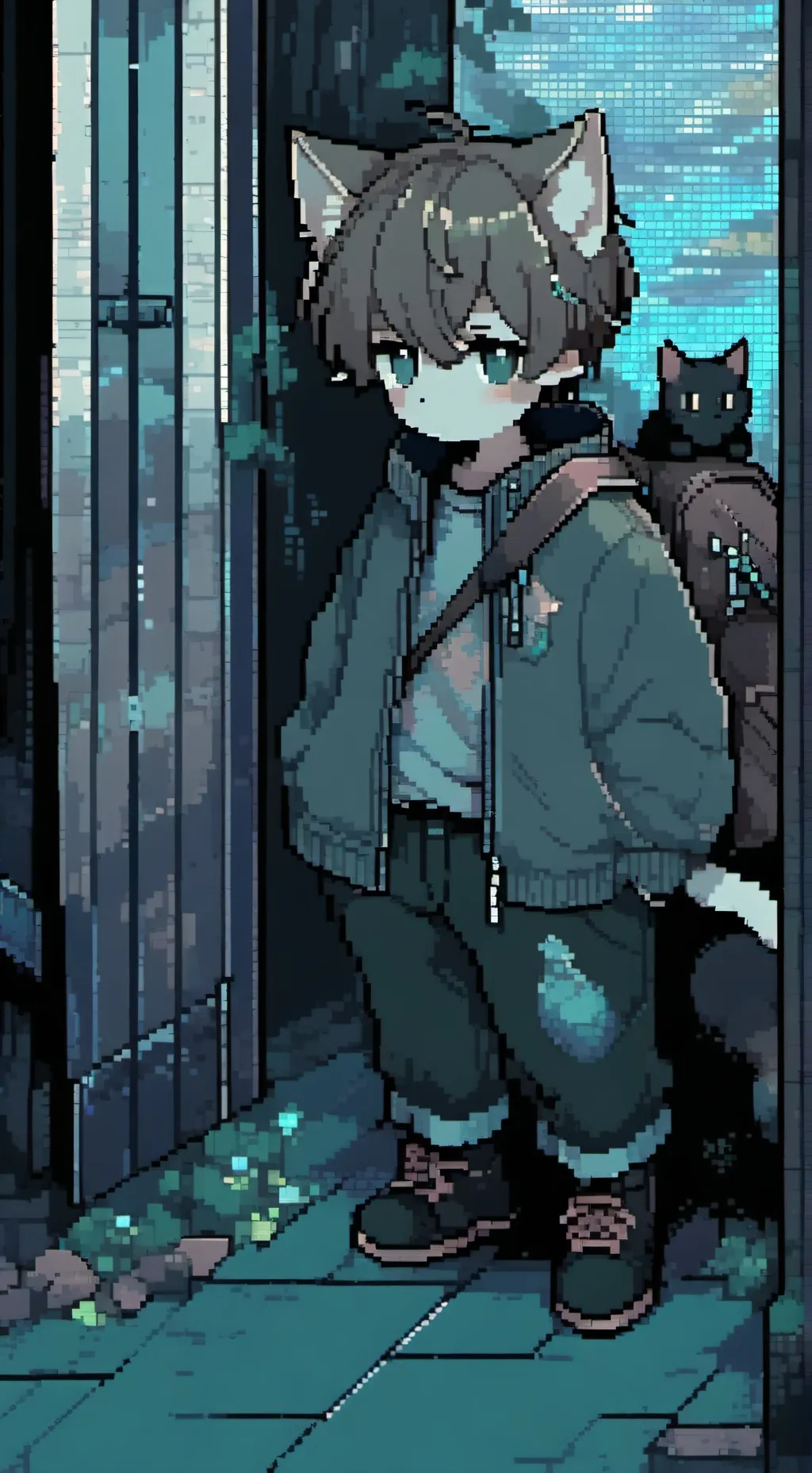 ai character: Cat-hybrid background