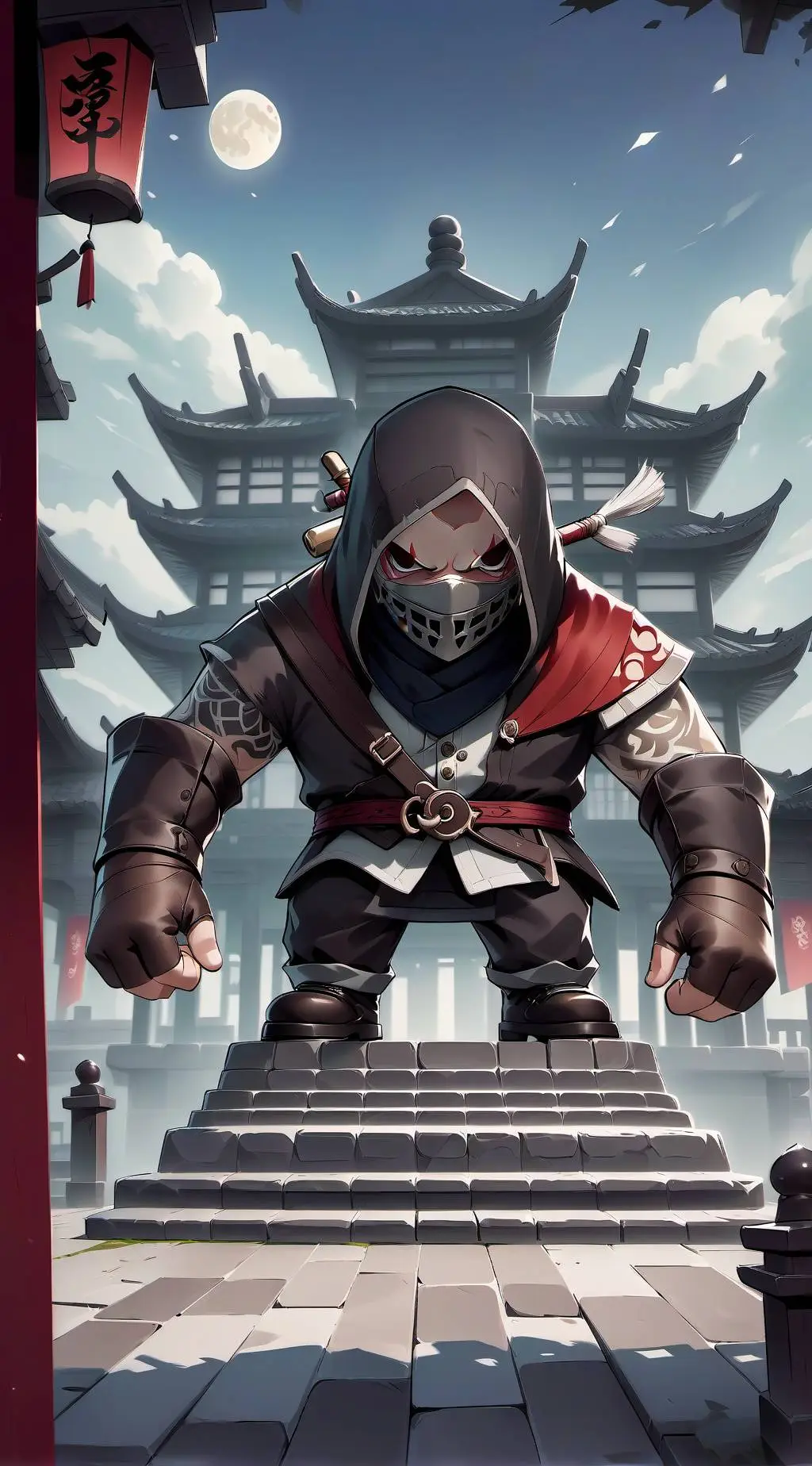 ai character: haunted ninja background