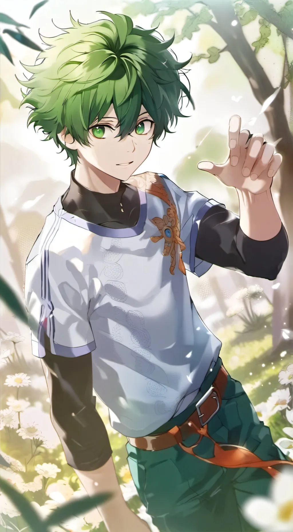 ai character: 💚🥦💚🥦 background