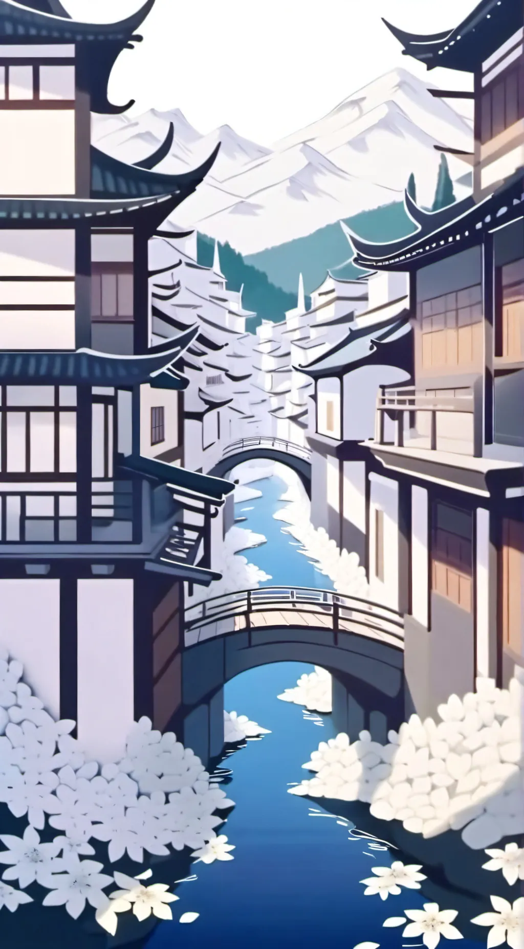 ai character: Tiny city background