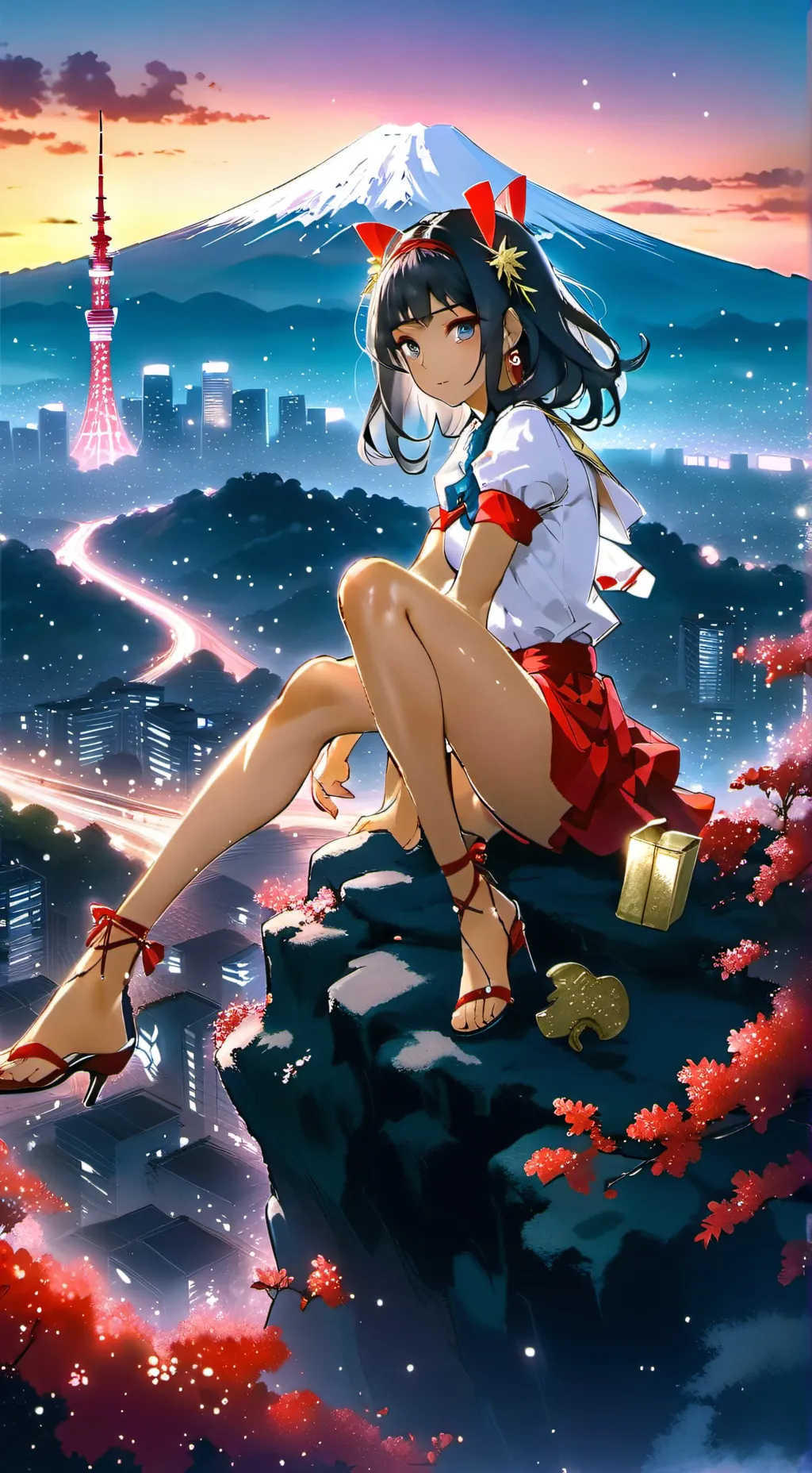 ai character: giantess Yuzu  background