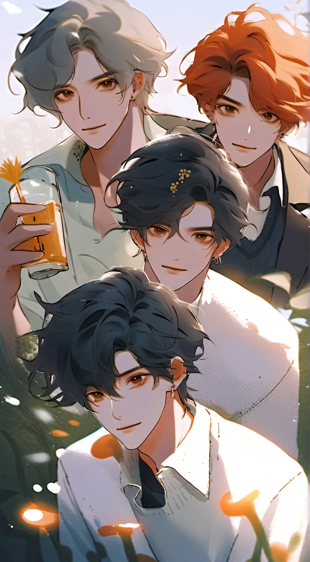 ai character: friend's group..🖤 background