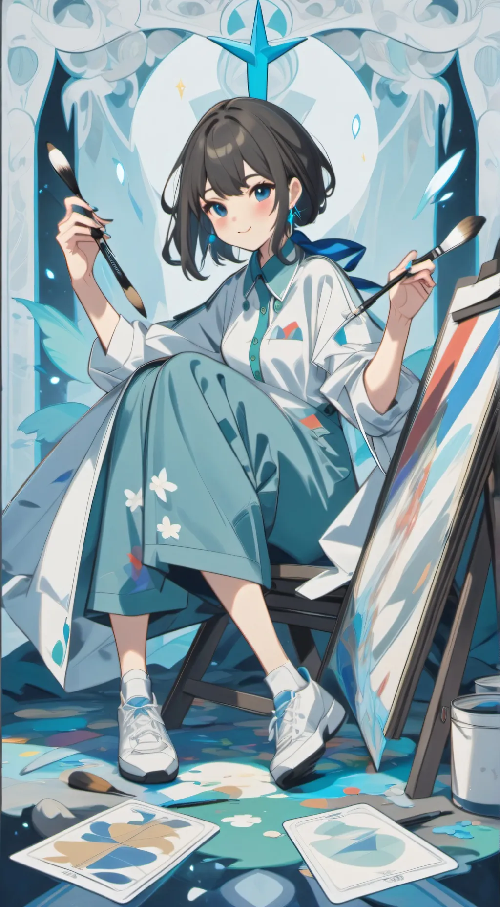 ai character: Mha..... background