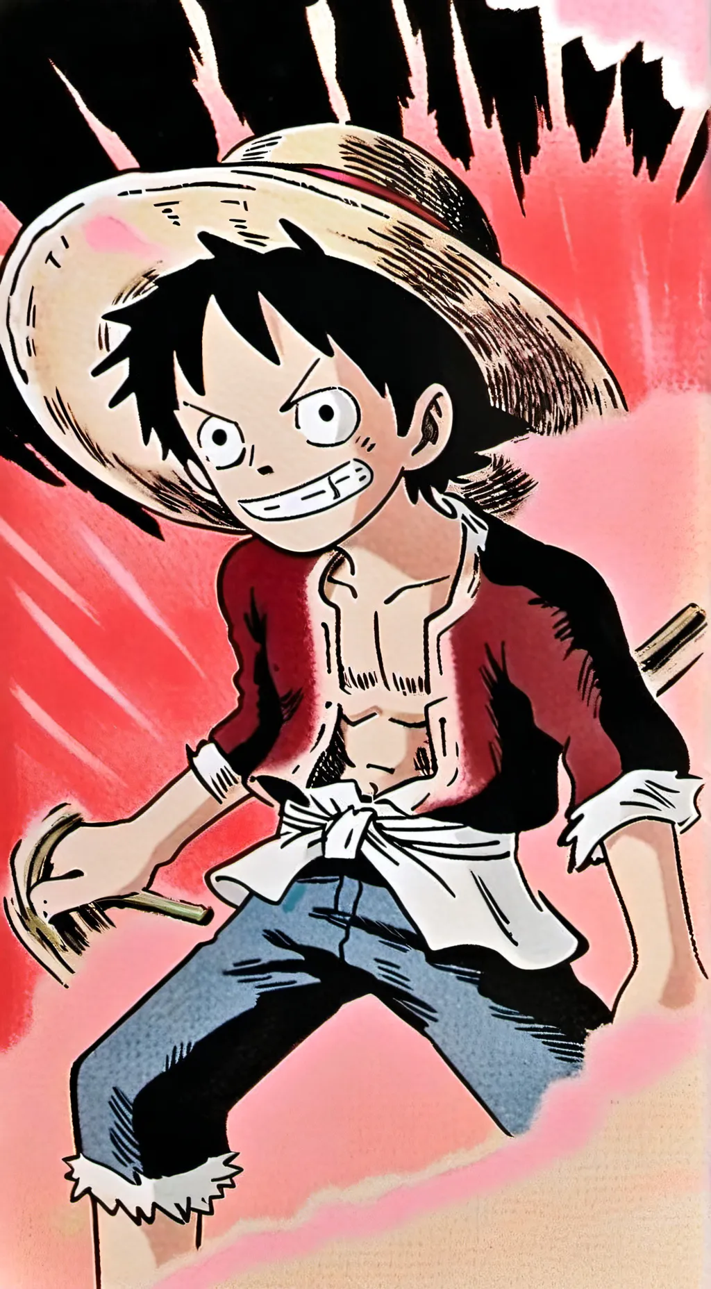 ai character: Monke d luffy background