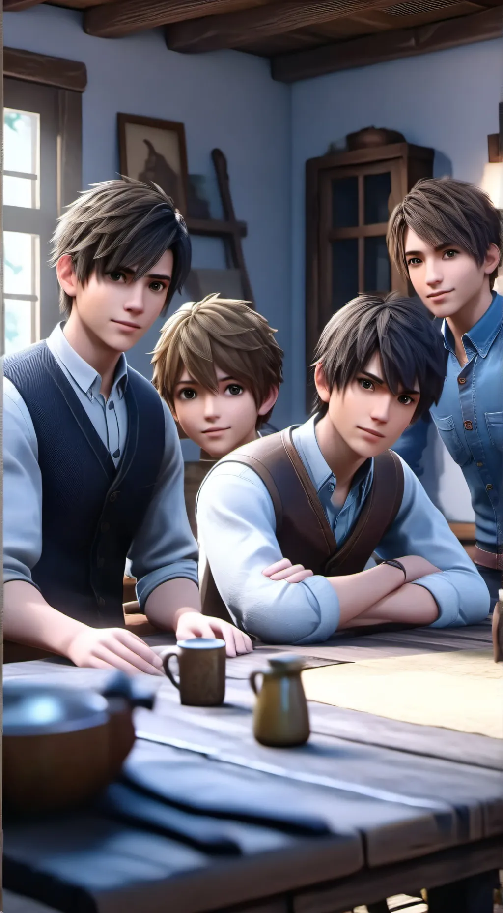 ai character: four besties background