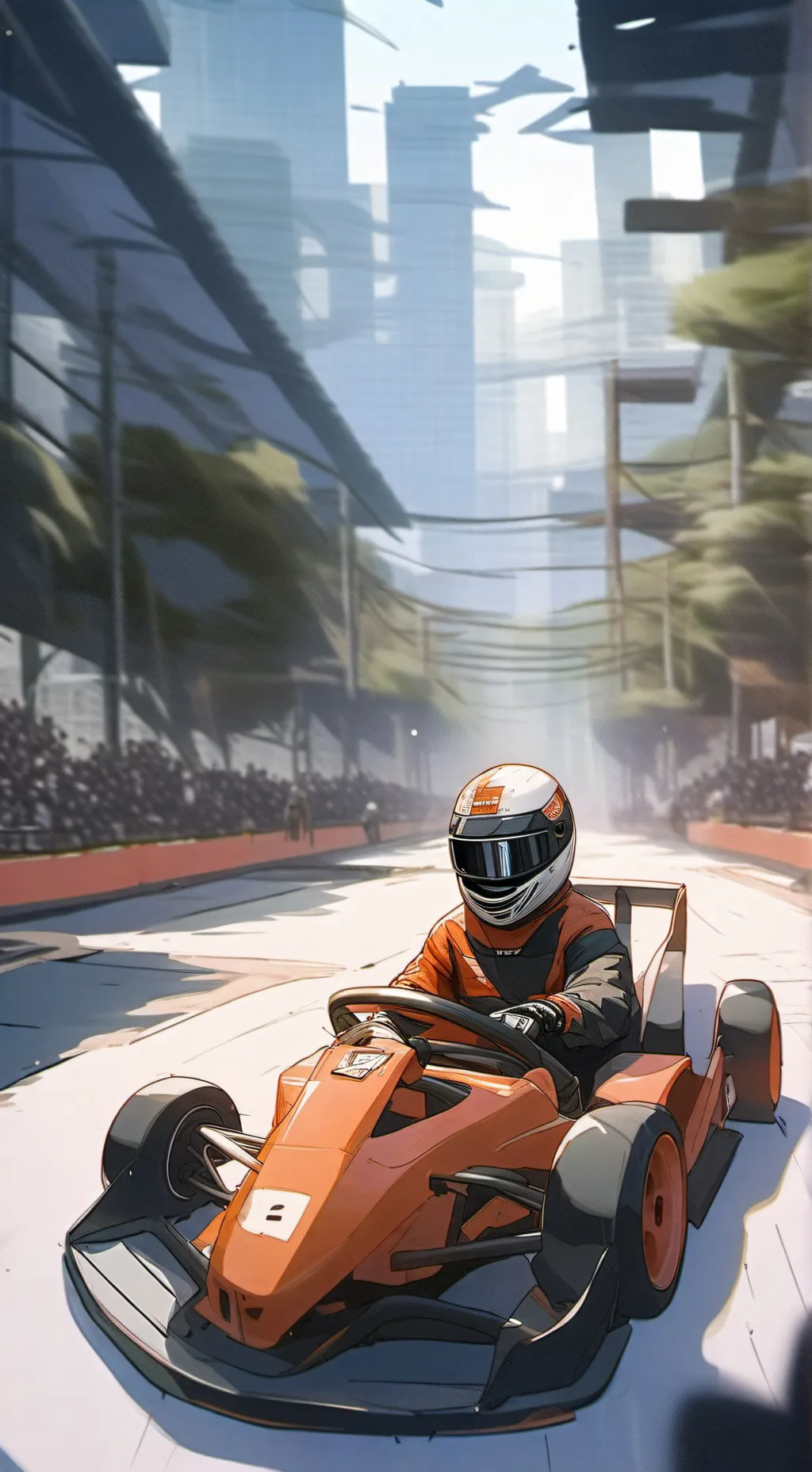 ai character: Go kart track background