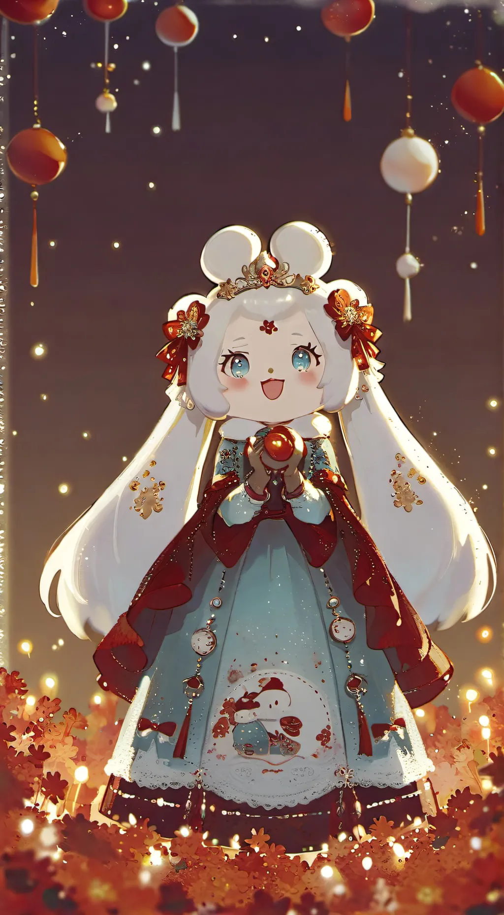 ai character: Sanrio new year background