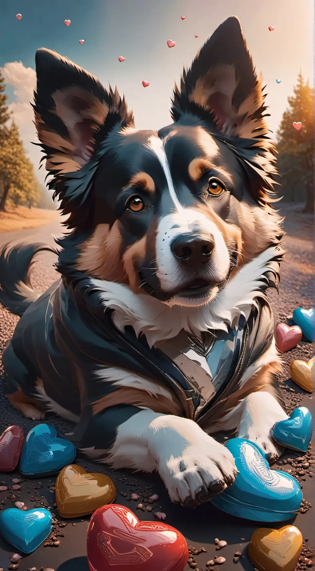 ai character: TBCS hearts background