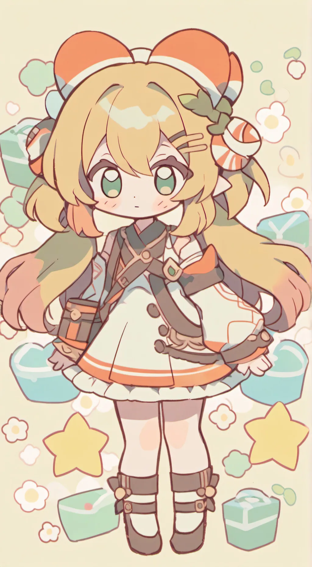 ai character: SCRAPS X POPPY  background