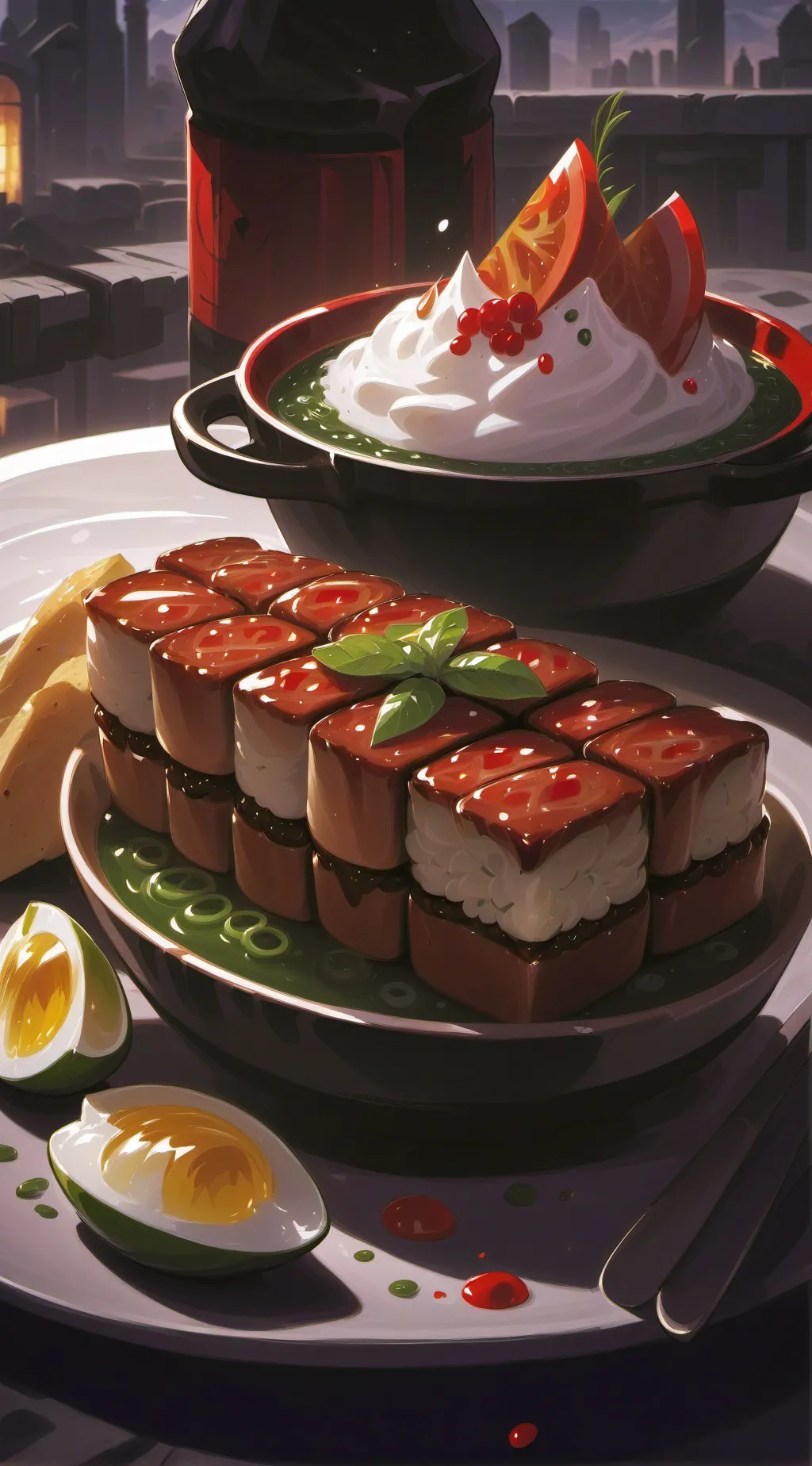 ai character: Food Potion background