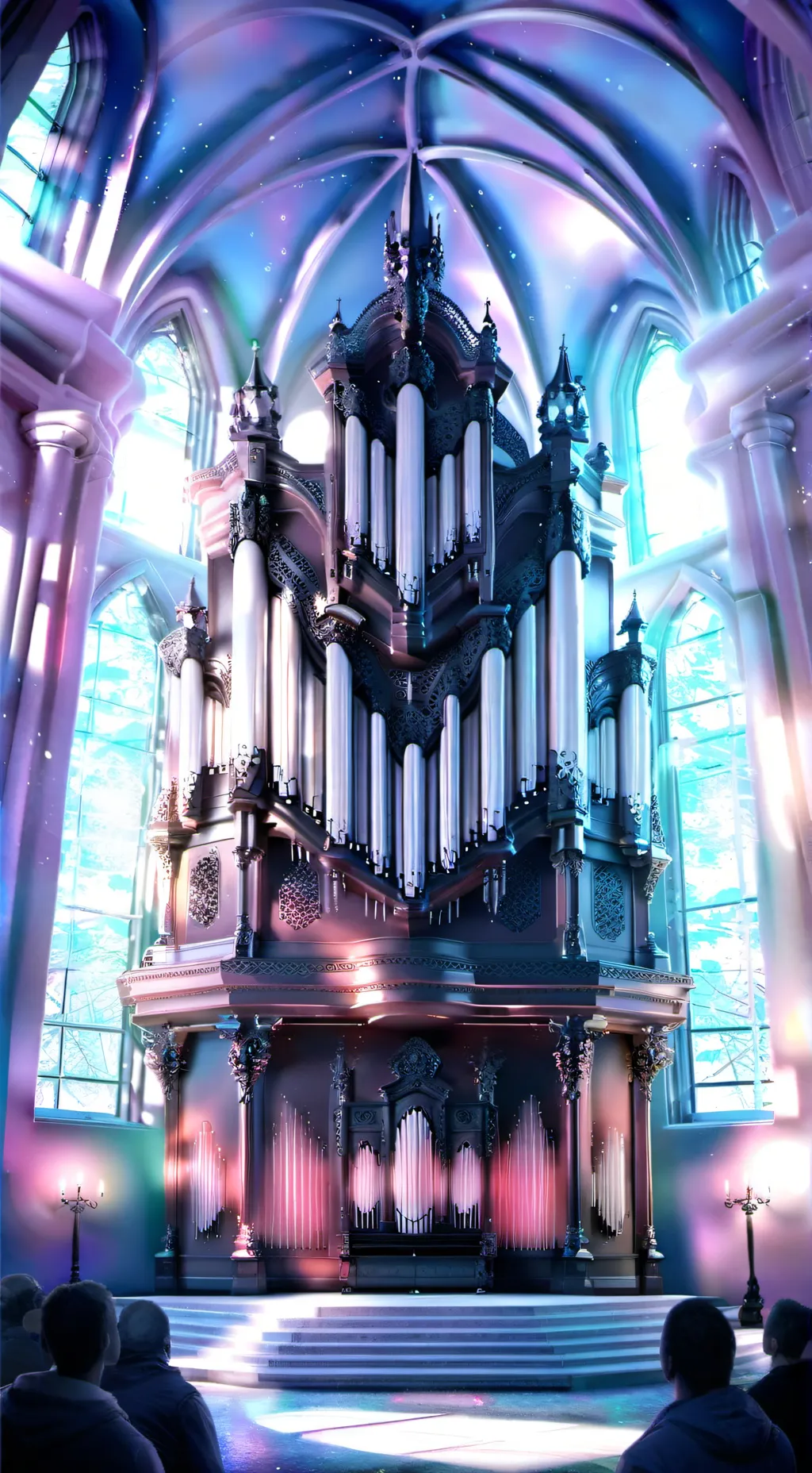 ai character: Pipe organ background