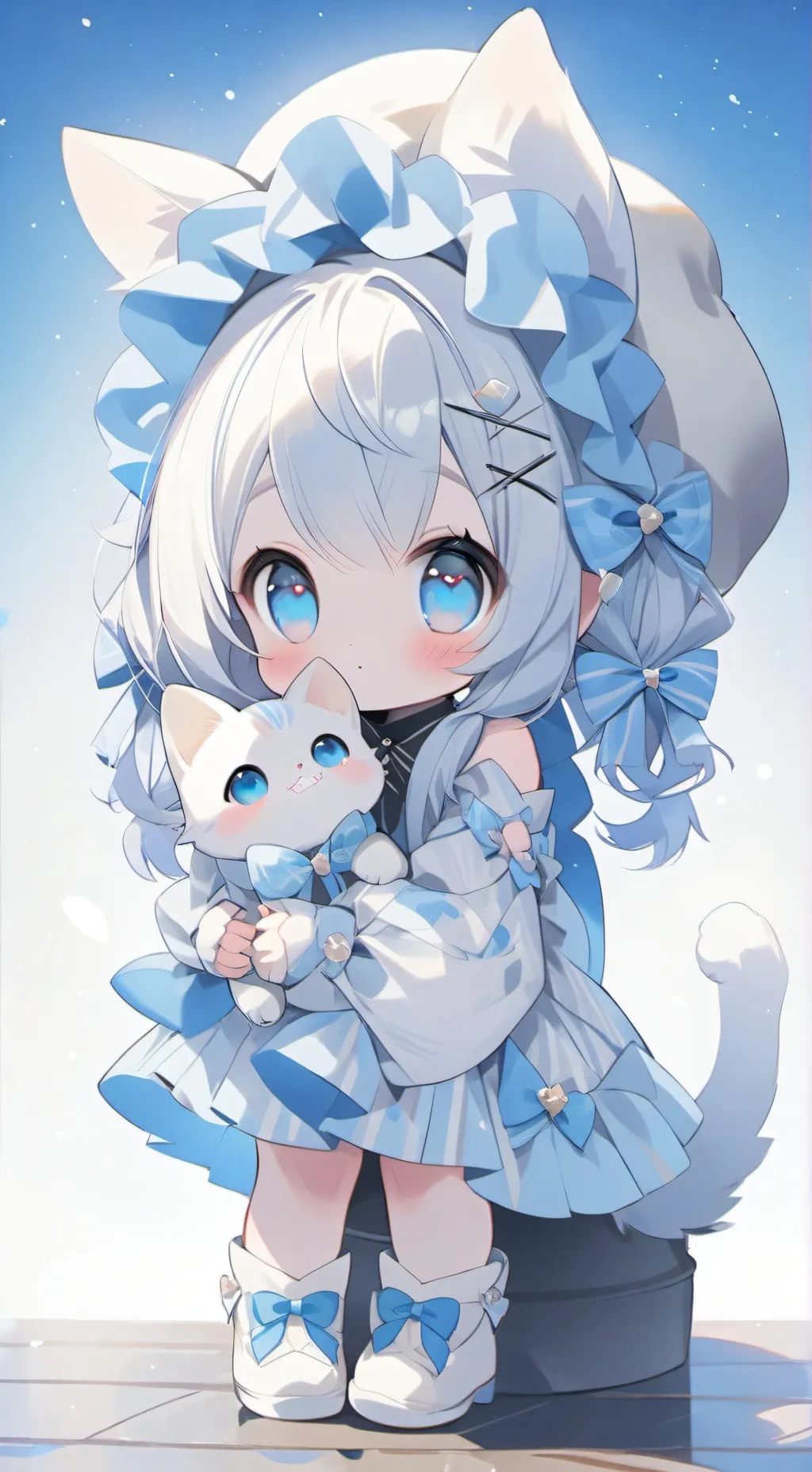 ai character: baby cat  background