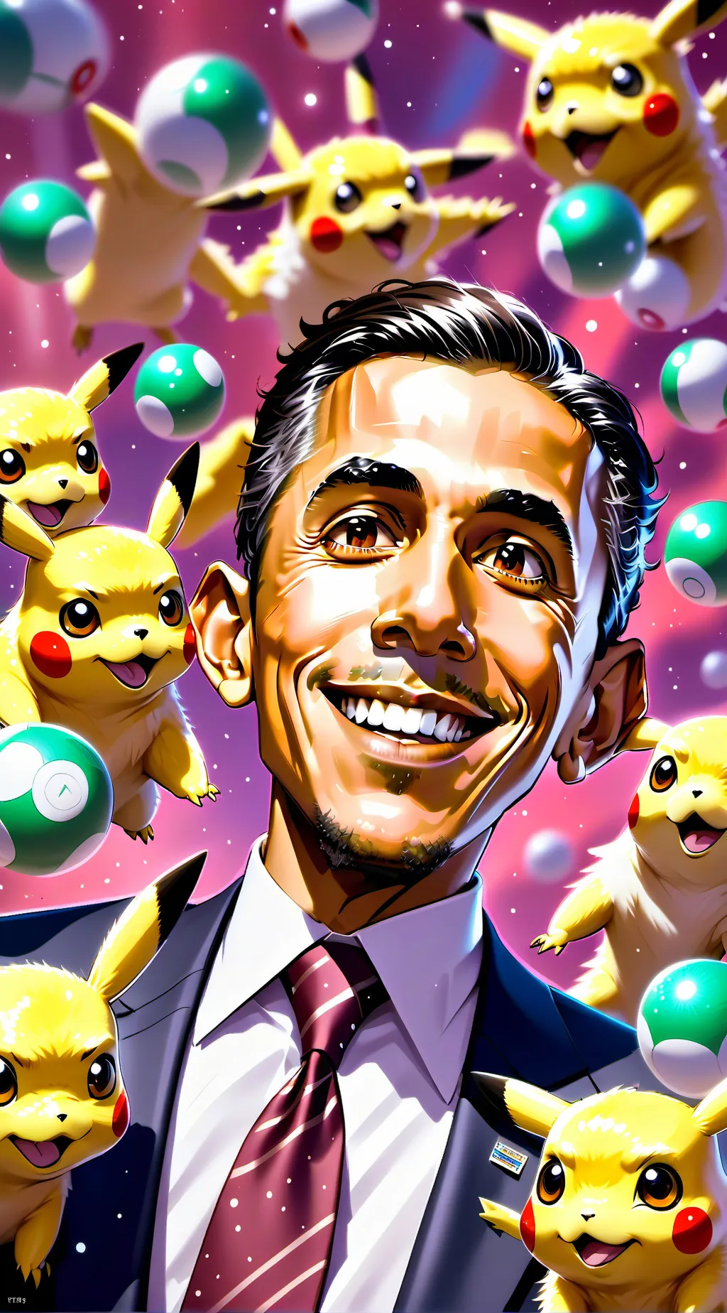 ai character: Prof. Blocky Obama background