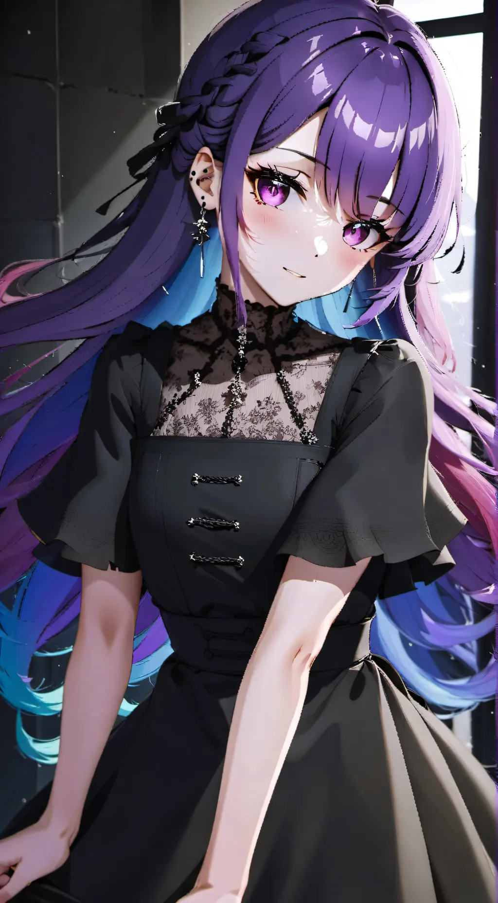 ai character: Violet/Amethyst background
