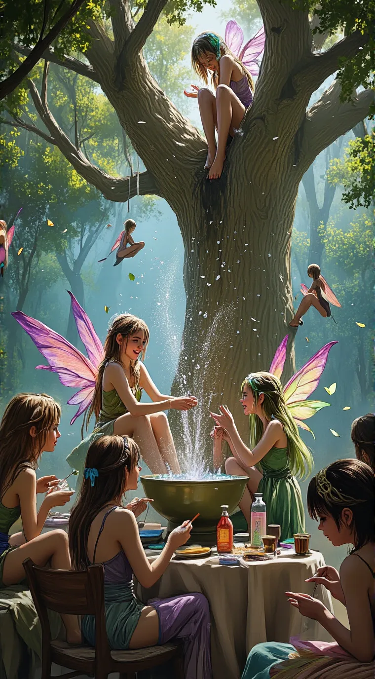 ai character: Fairy beuty salon  background
