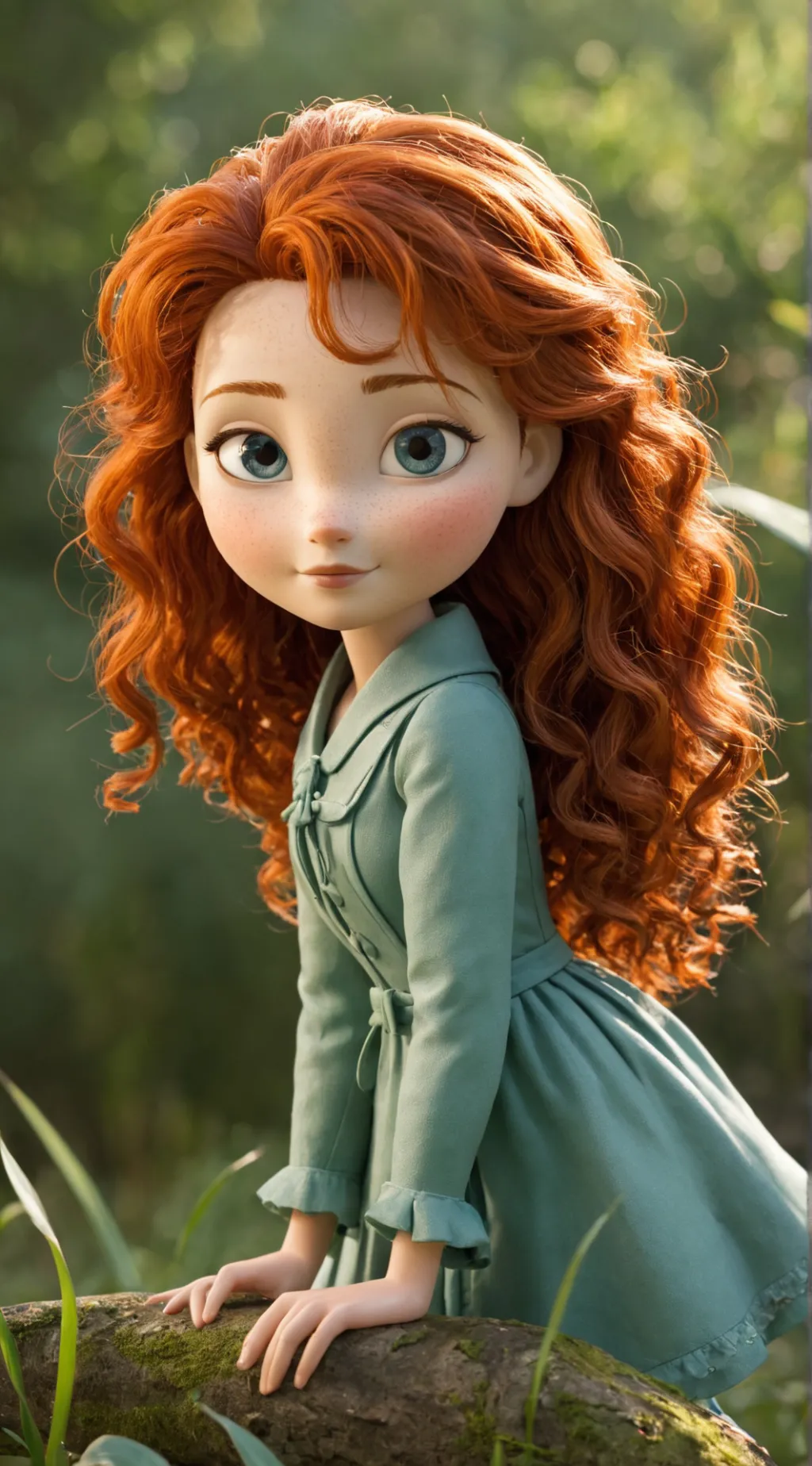 ai character: Pequena Merida  background